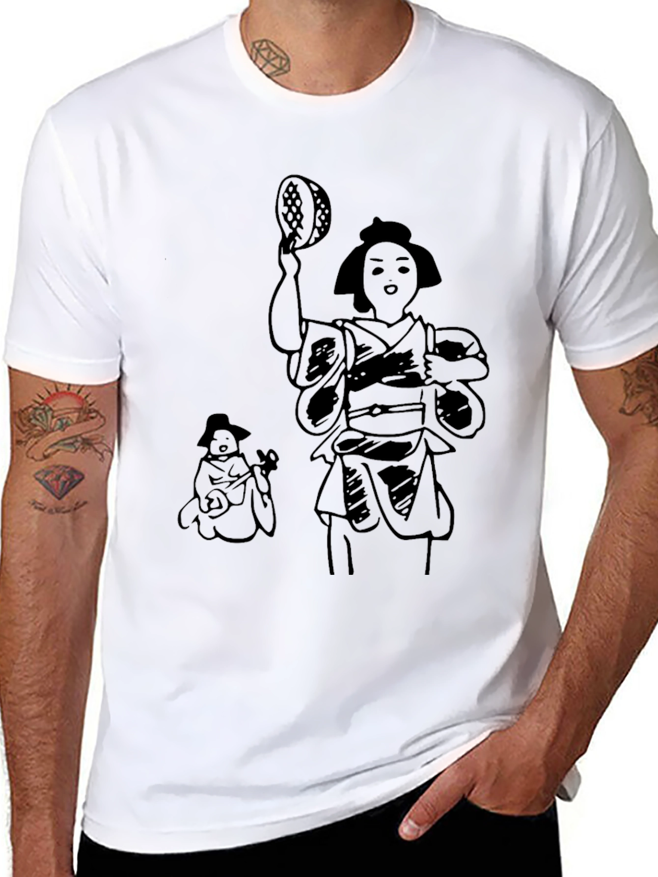 Japanese Dancers Graphic Tee - Stylish Unisex T-Shirt