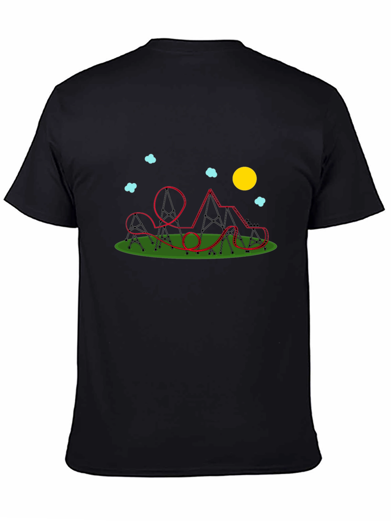 Roller Coaster Graphic Black T-Shirt