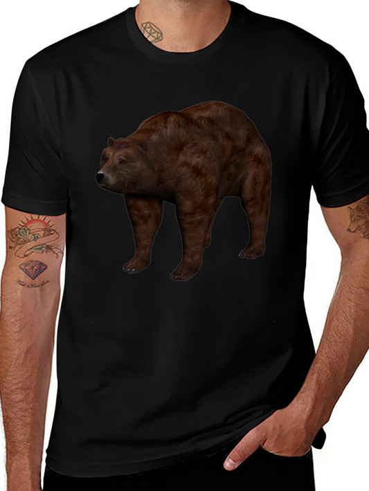 Brown Bear Graphic Black T-Shirt