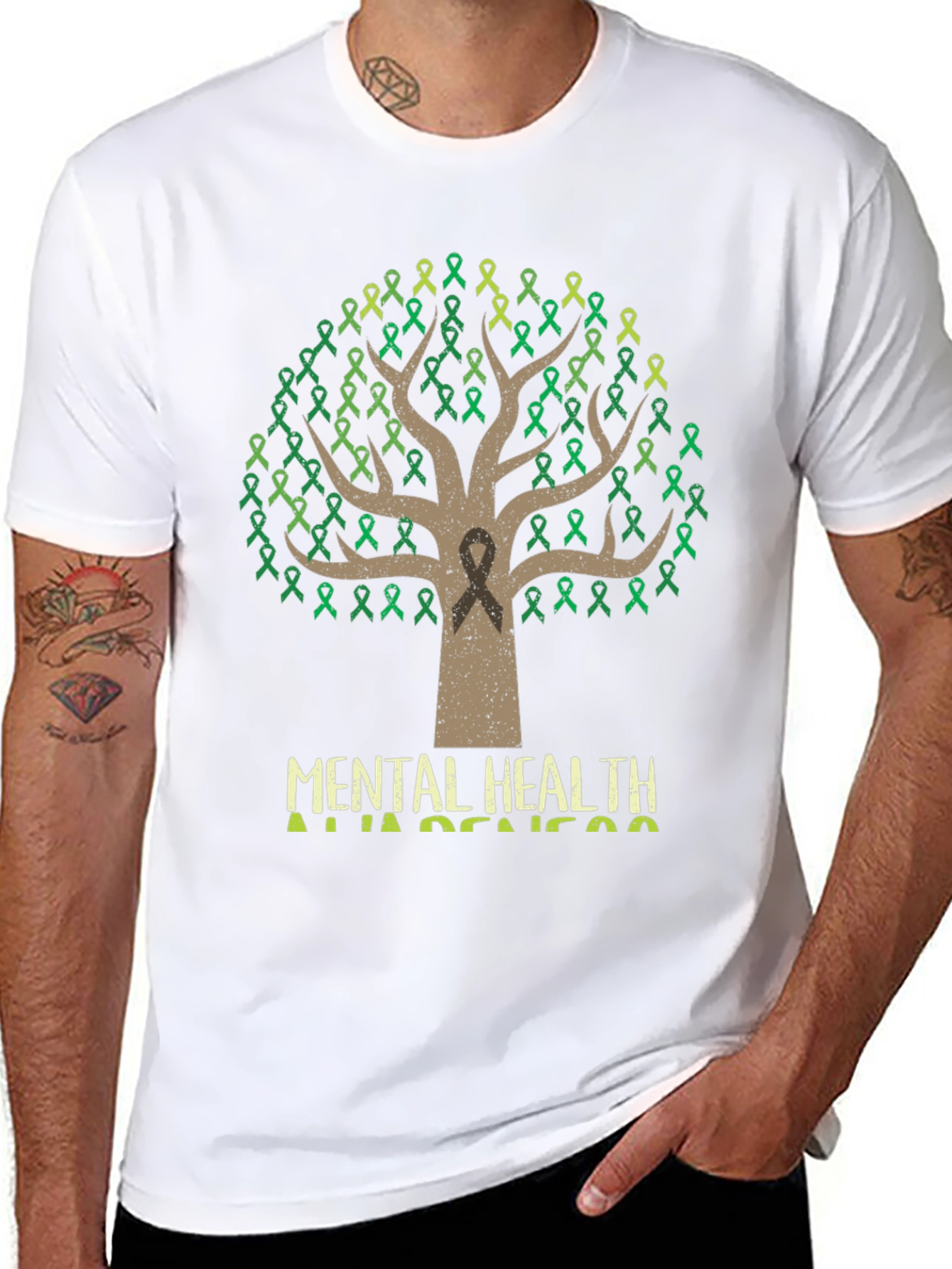 Mental Health Awareness Ribbon Tree T-Shirt