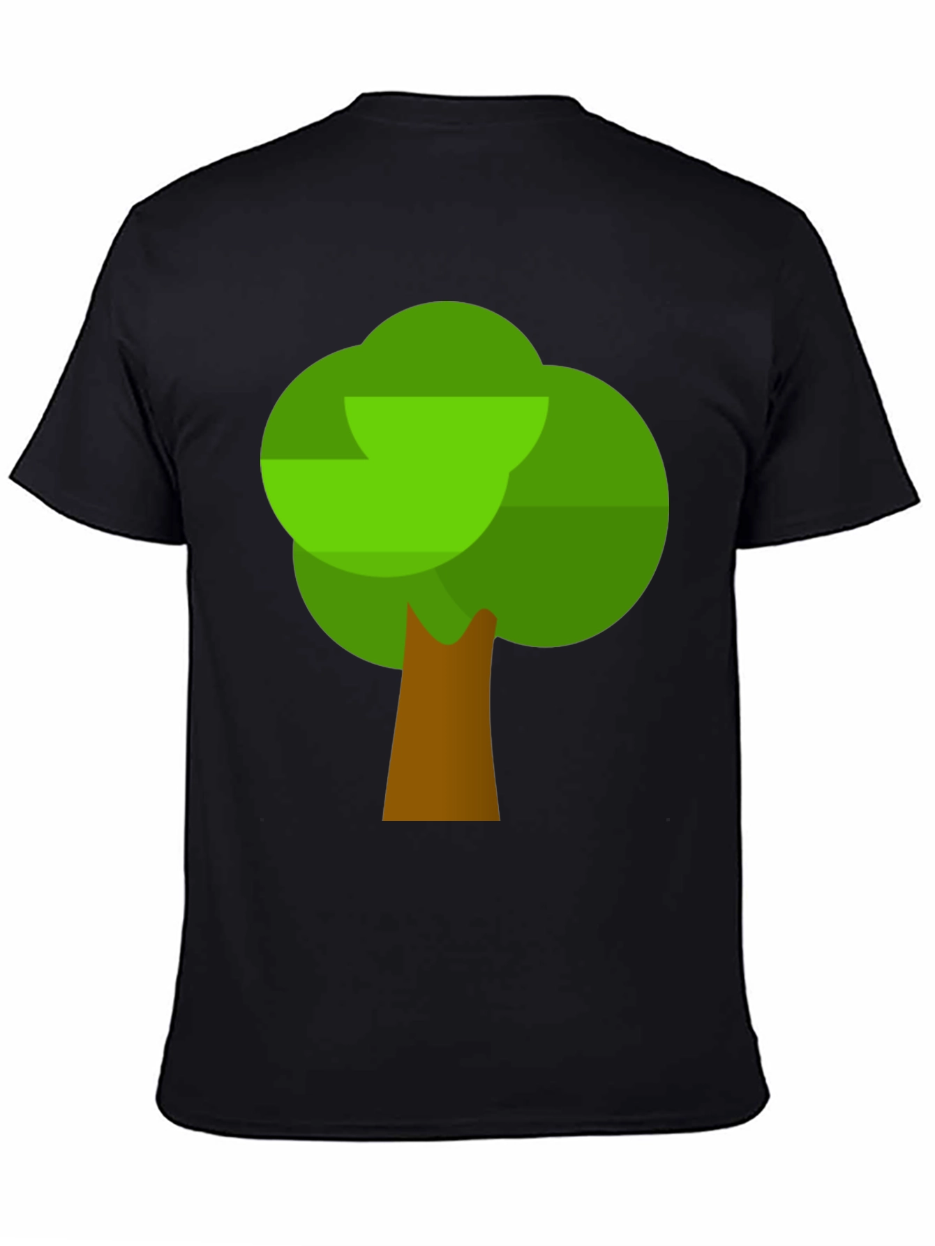 Cartoon Tree Graphic T-Shirt - Black Cotton Tee