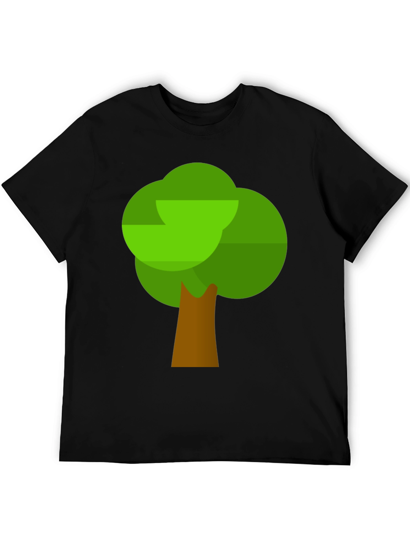 Cartoon Tree Graphic T-Shirt - Black Cotton Tee
