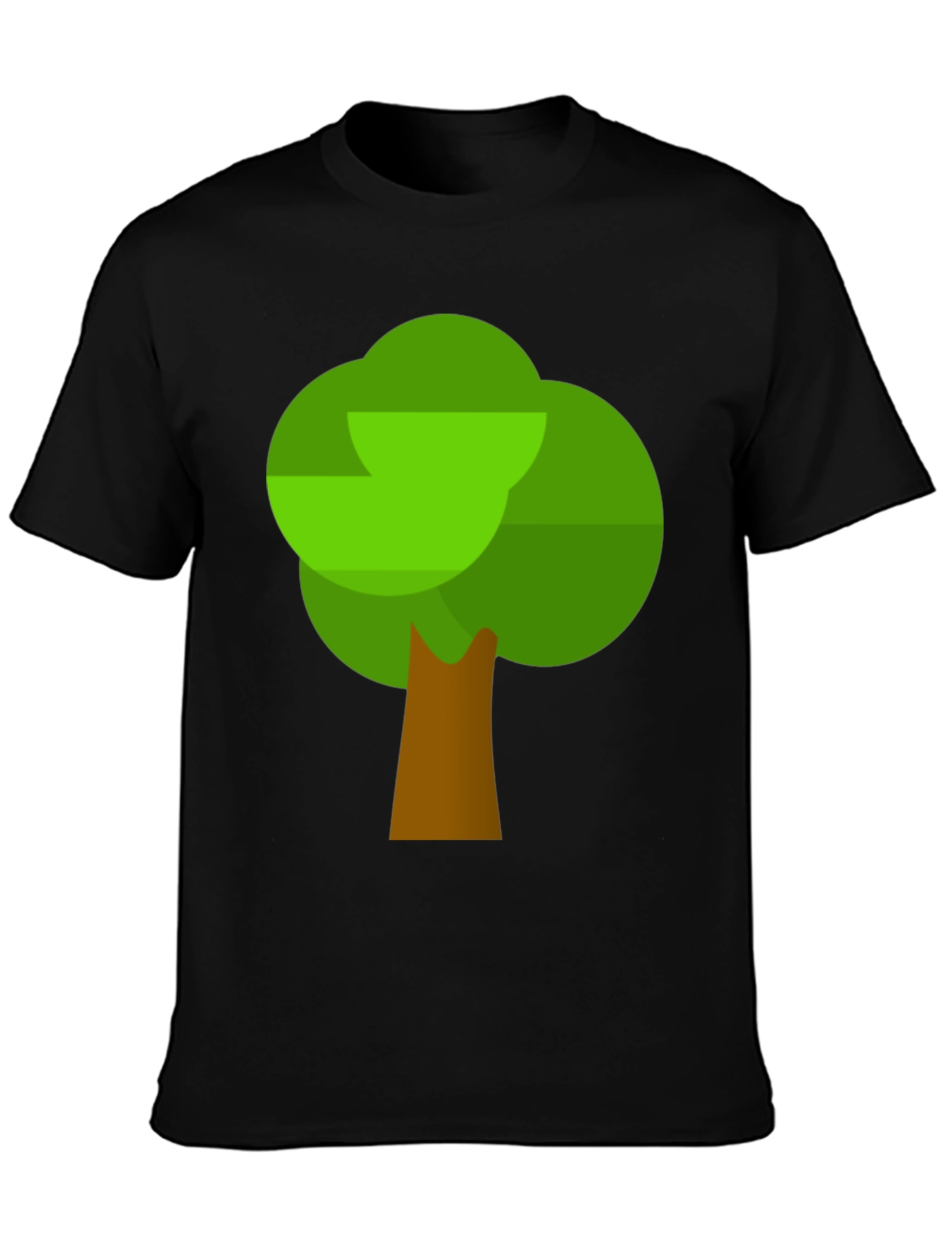 Cartoon Tree Graphic T-Shirt - Black Cotton Tee