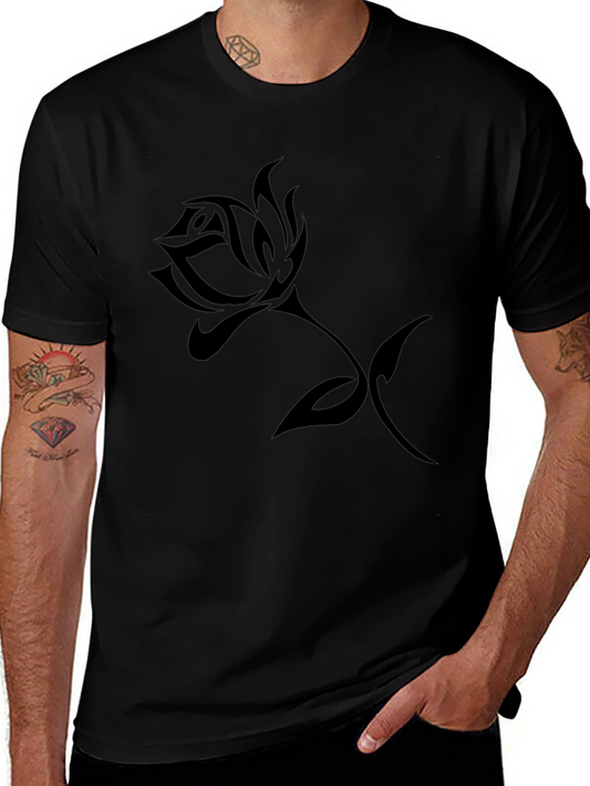 Black Rose Graphic T-Shirt Casual Style