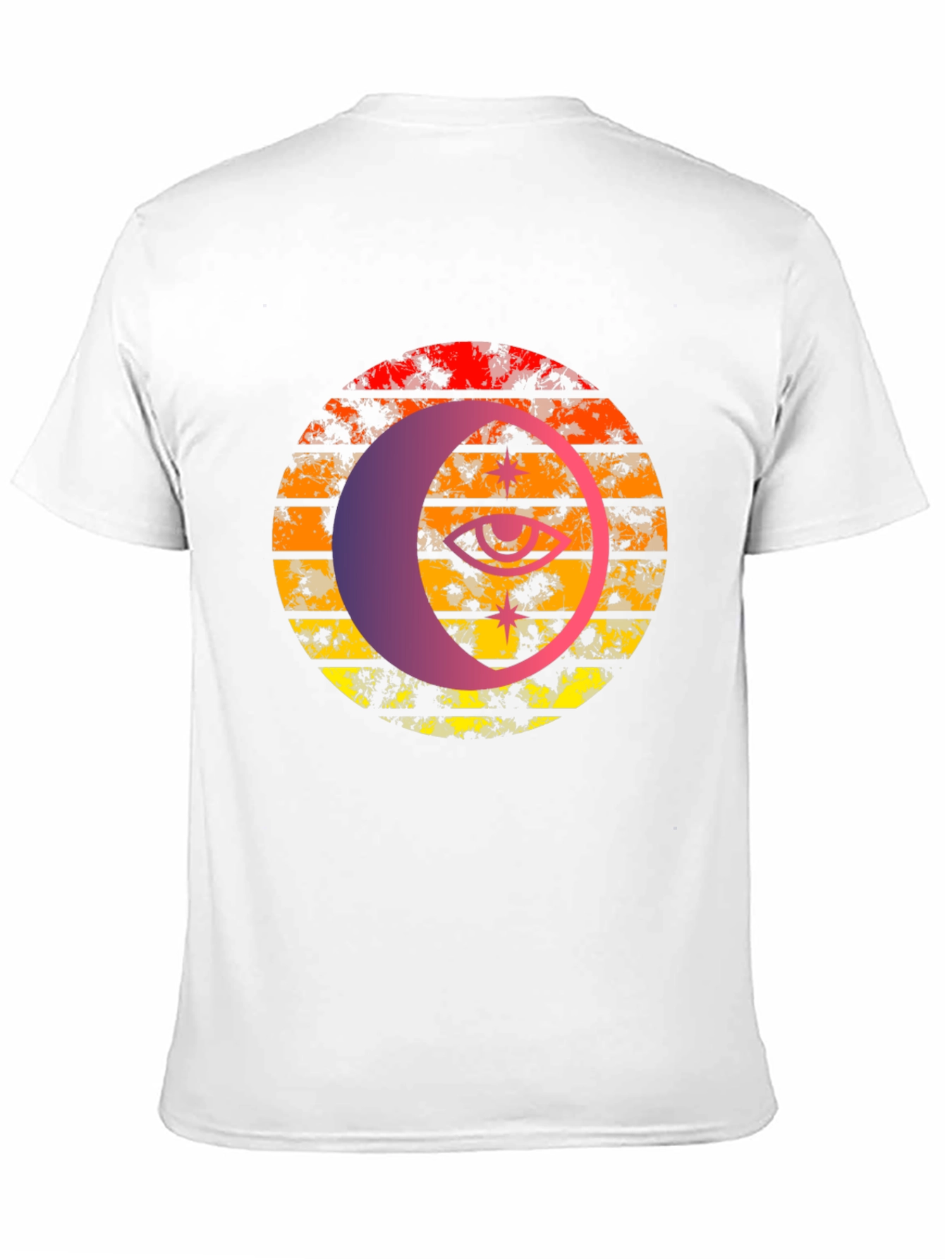Retro Sunset Eye Graphic Tee - Black