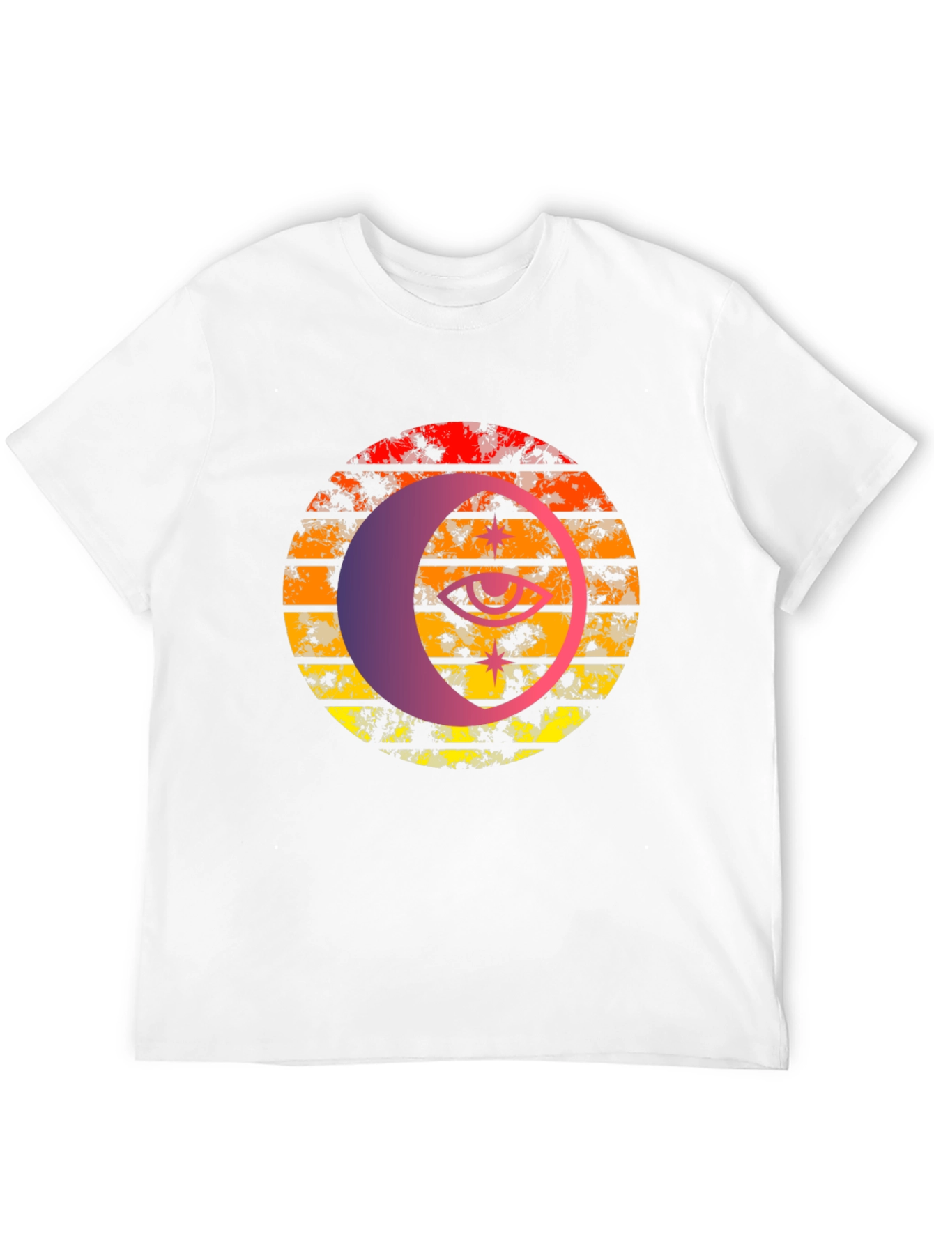 Retro Sunset Eye Graphic Tee - Black
