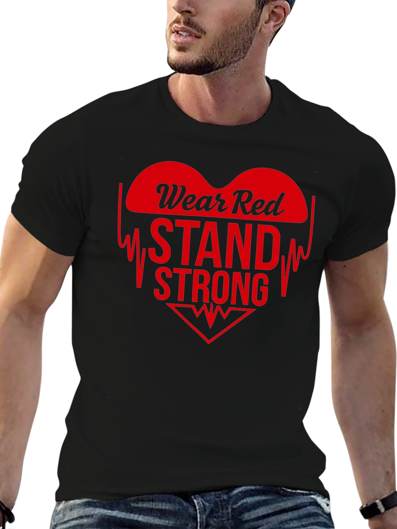 Wear Red Stand Strong T-Shirt: Heart Disease Awareness Tee
