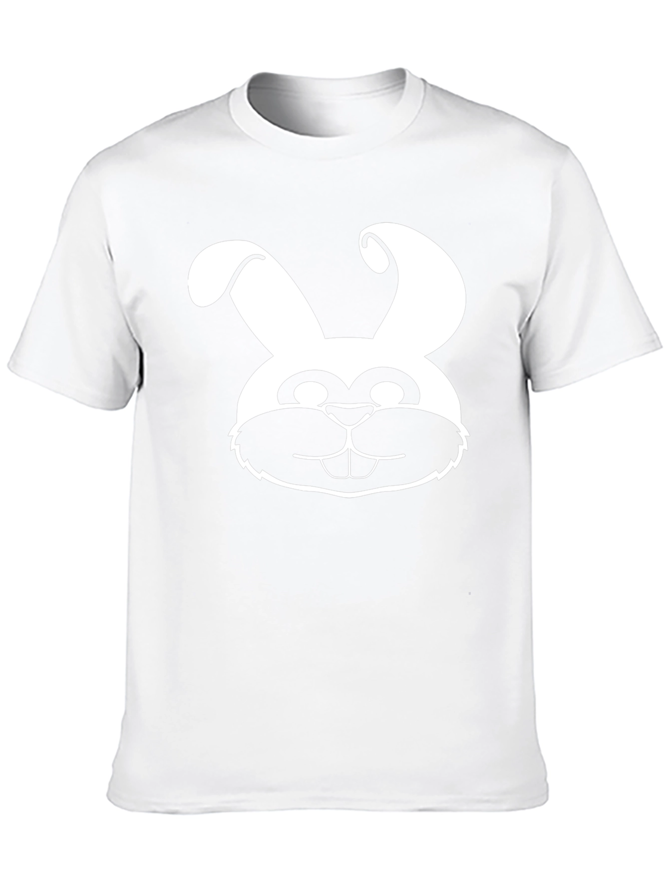 Bunny Face Graphic Tee - Black Cotton Shirt