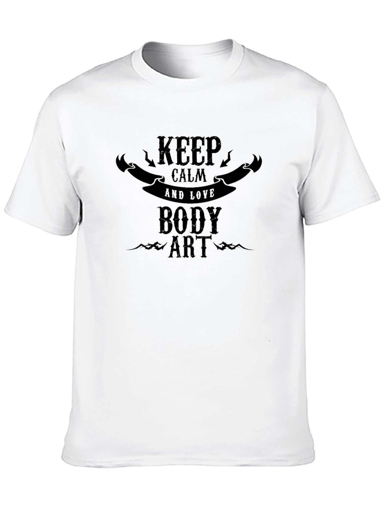Keep Calm Body Art Black T-Shirt