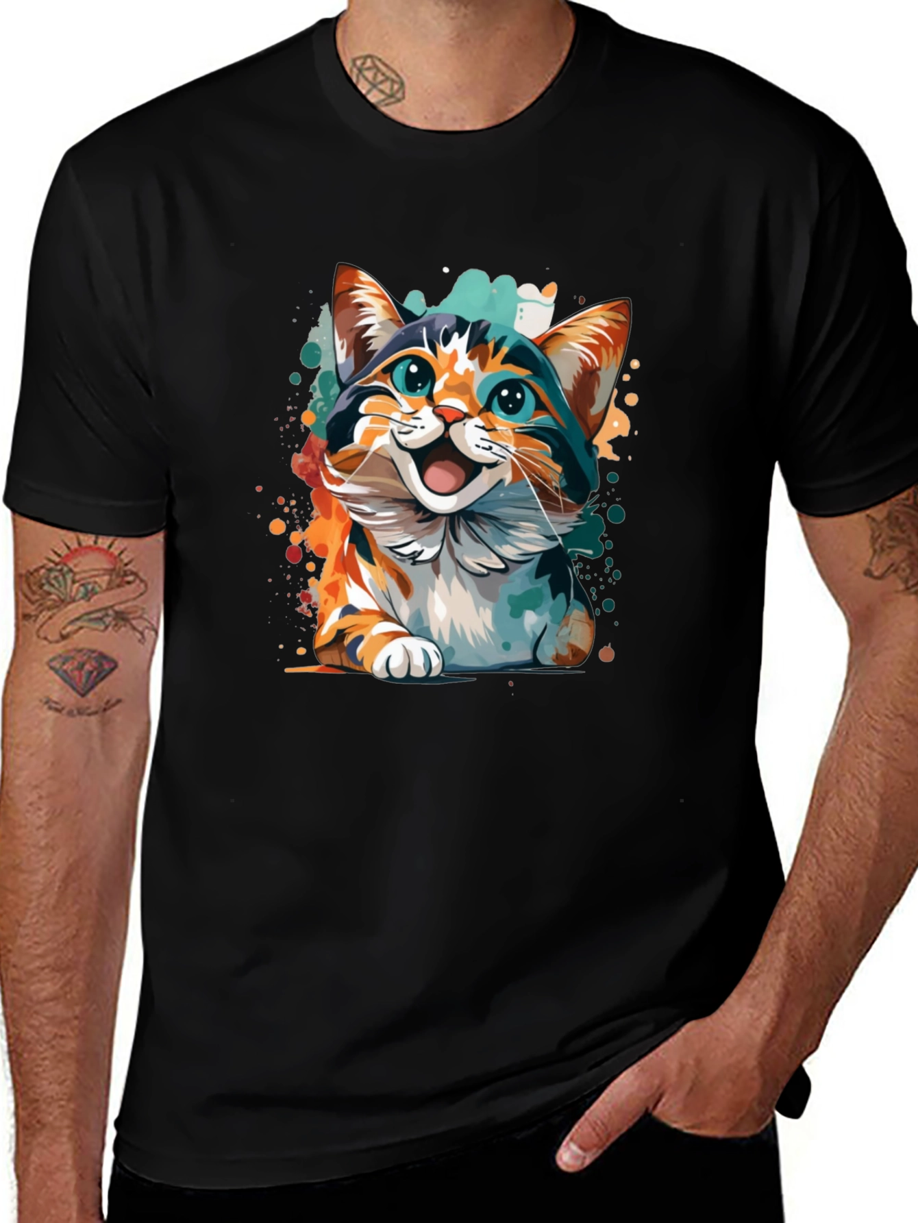 Cat Art Graphic Tee - Fun & Unique Design