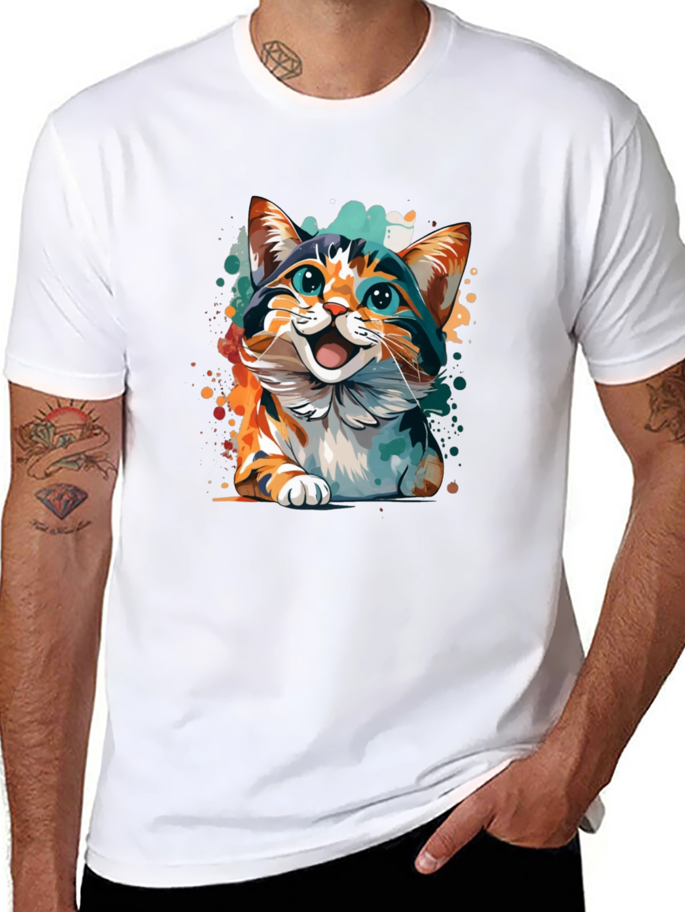 Cat Art Graphic Tee - Fun & Unique Design