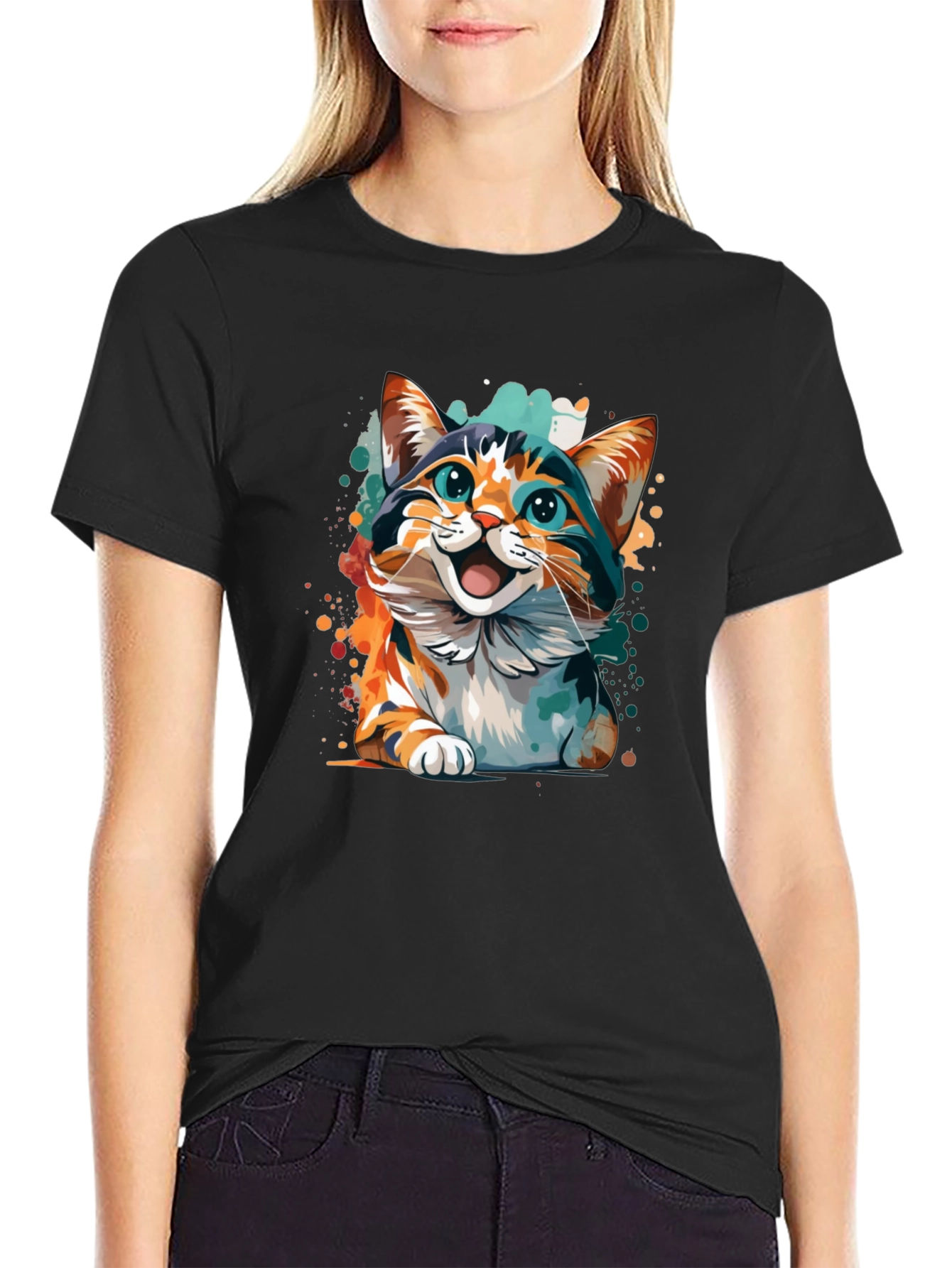 Cat Art Graphic Tee - Fun & Unique Design
