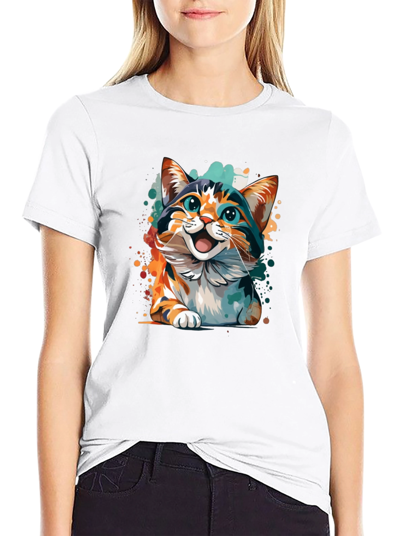 Cat Art Graphic Tee - Fun & Unique Design
