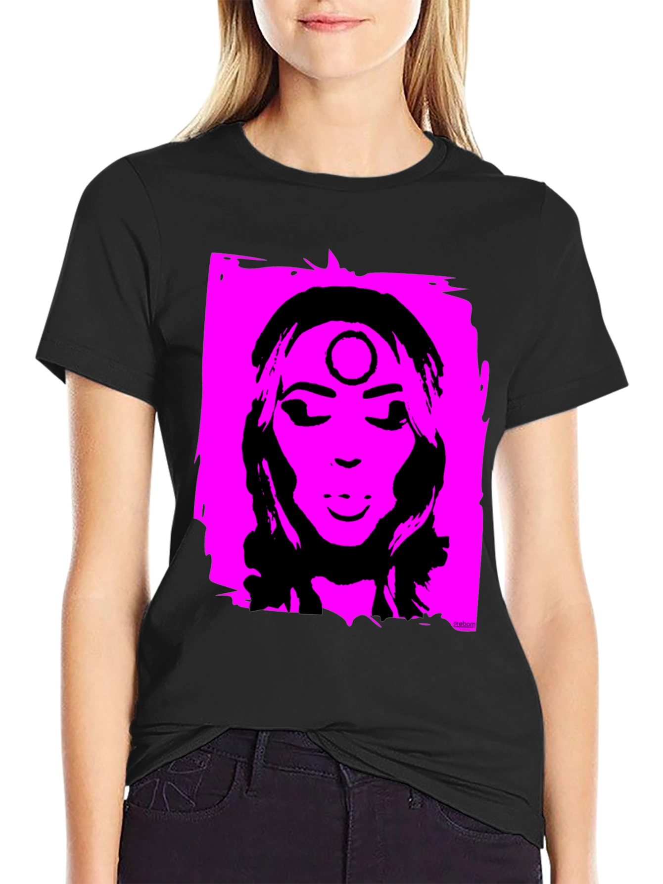 Unique Graphic T-Shirt - Pink & Black Design