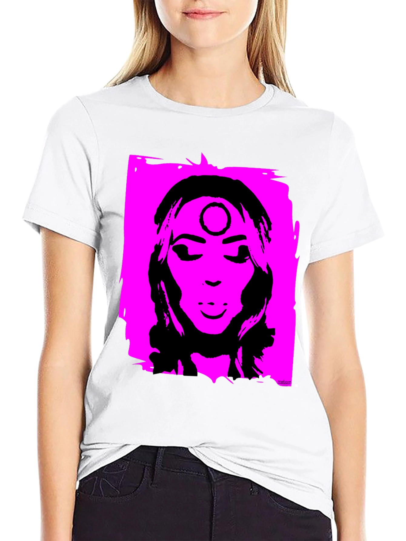 Unique Graphic T-Shirt - Pink & Black Design