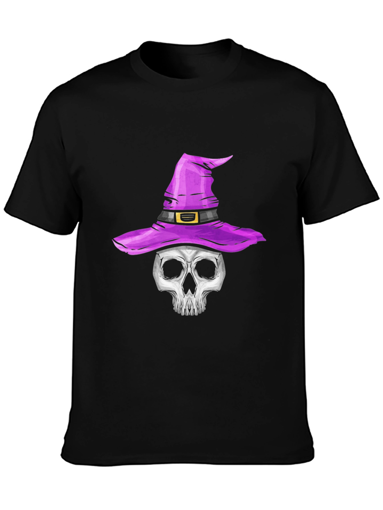Skull in Witch Hat Halloween T-Shirt