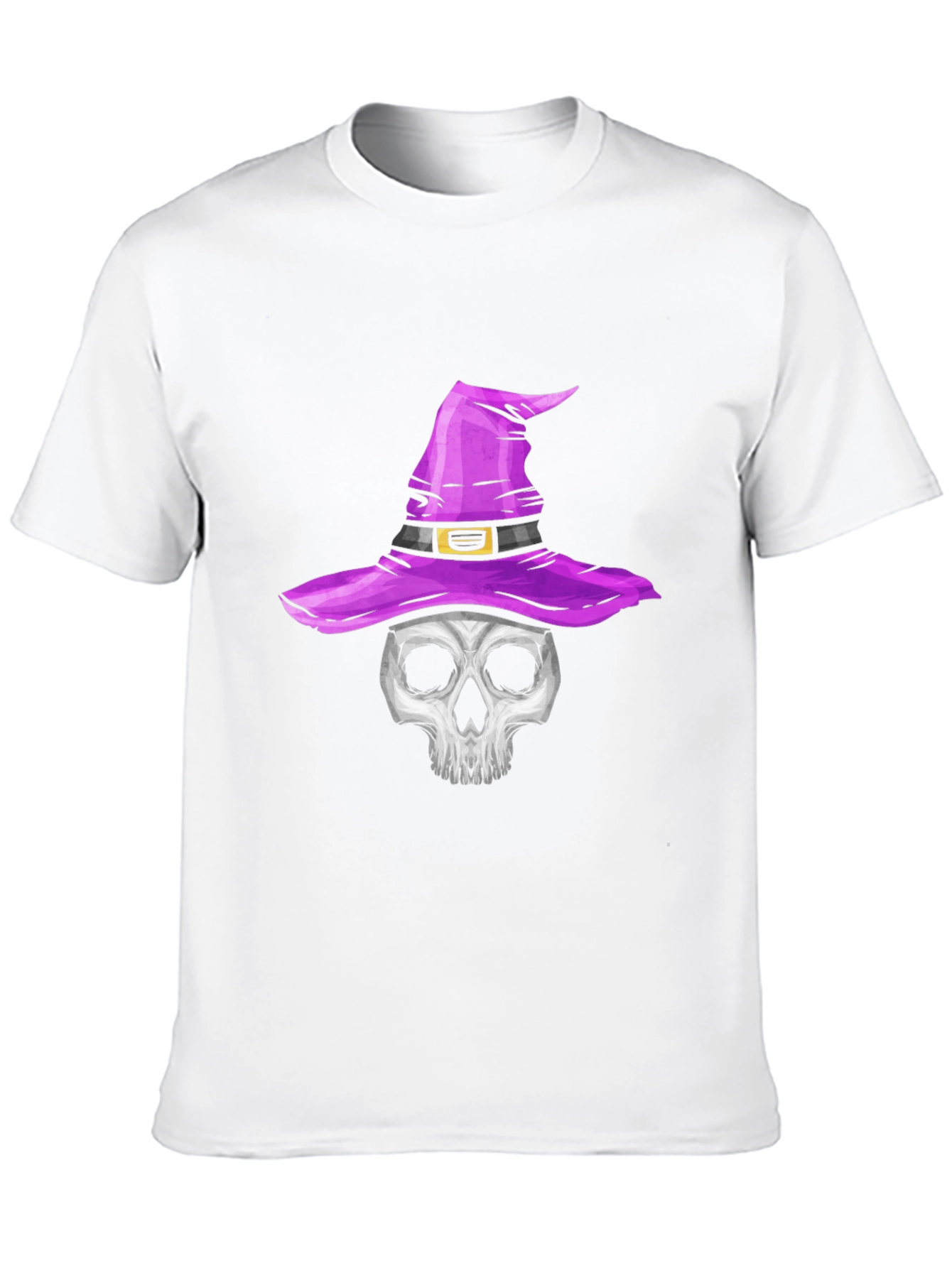 Skull in Witch Hat Halloween T-Shirt