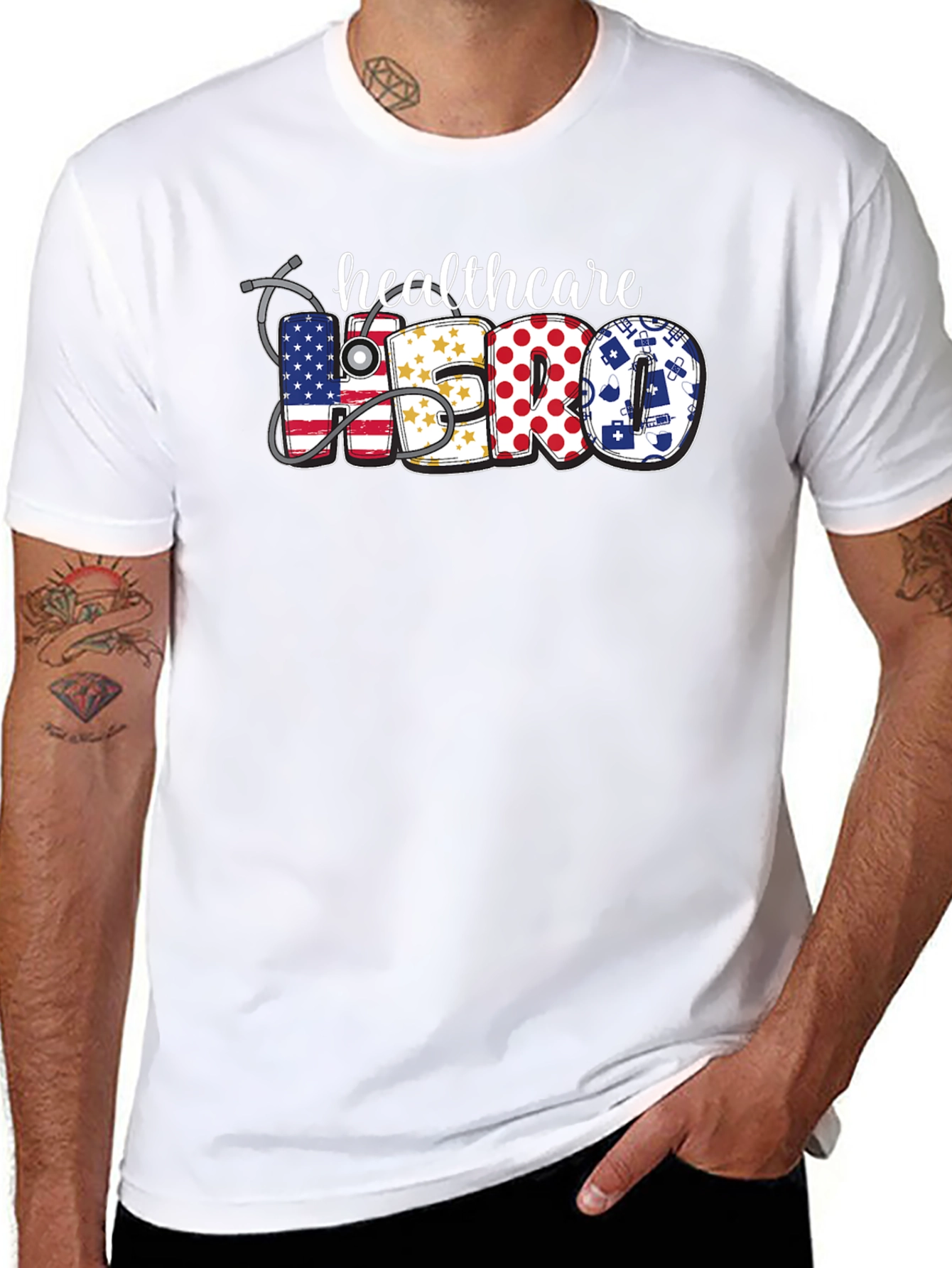 Healthcare Hero Graphic T-Shirt - Unisex Black Tee