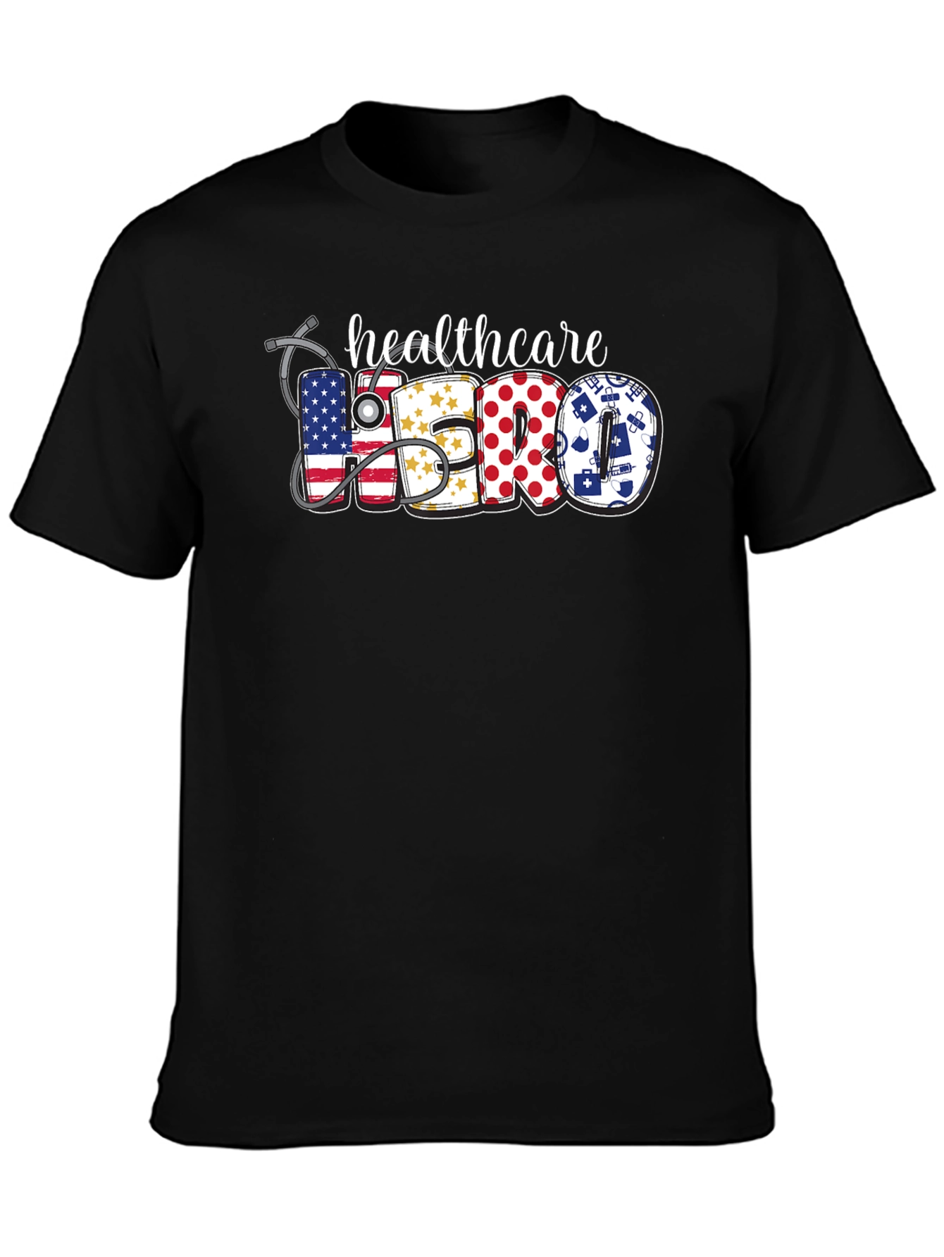 Healthcare Hero Graphic T-Shirt - Unisex Black Tee