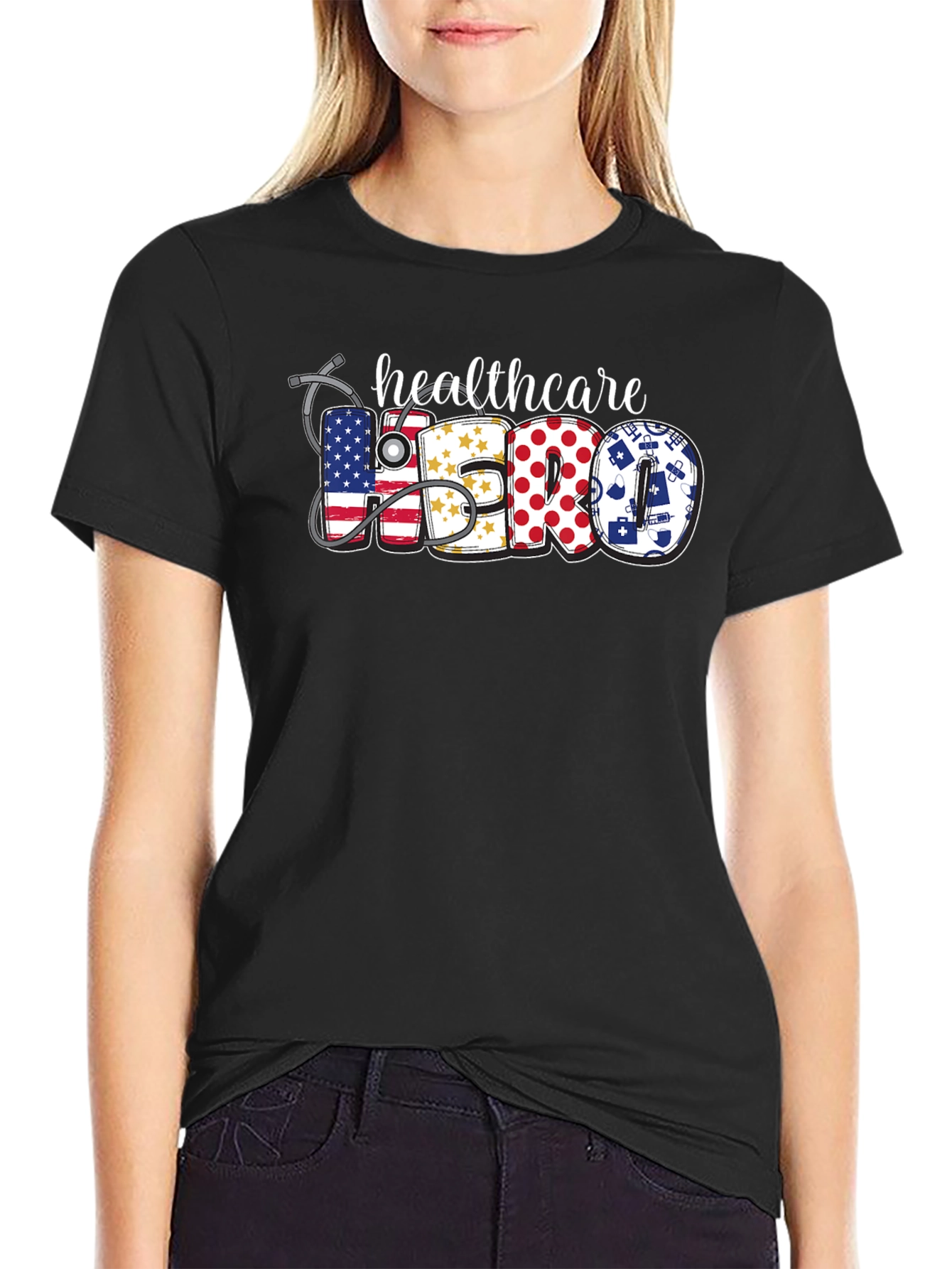 Healthcare Hero Graphic T-Shirt - Unisex Black Tee