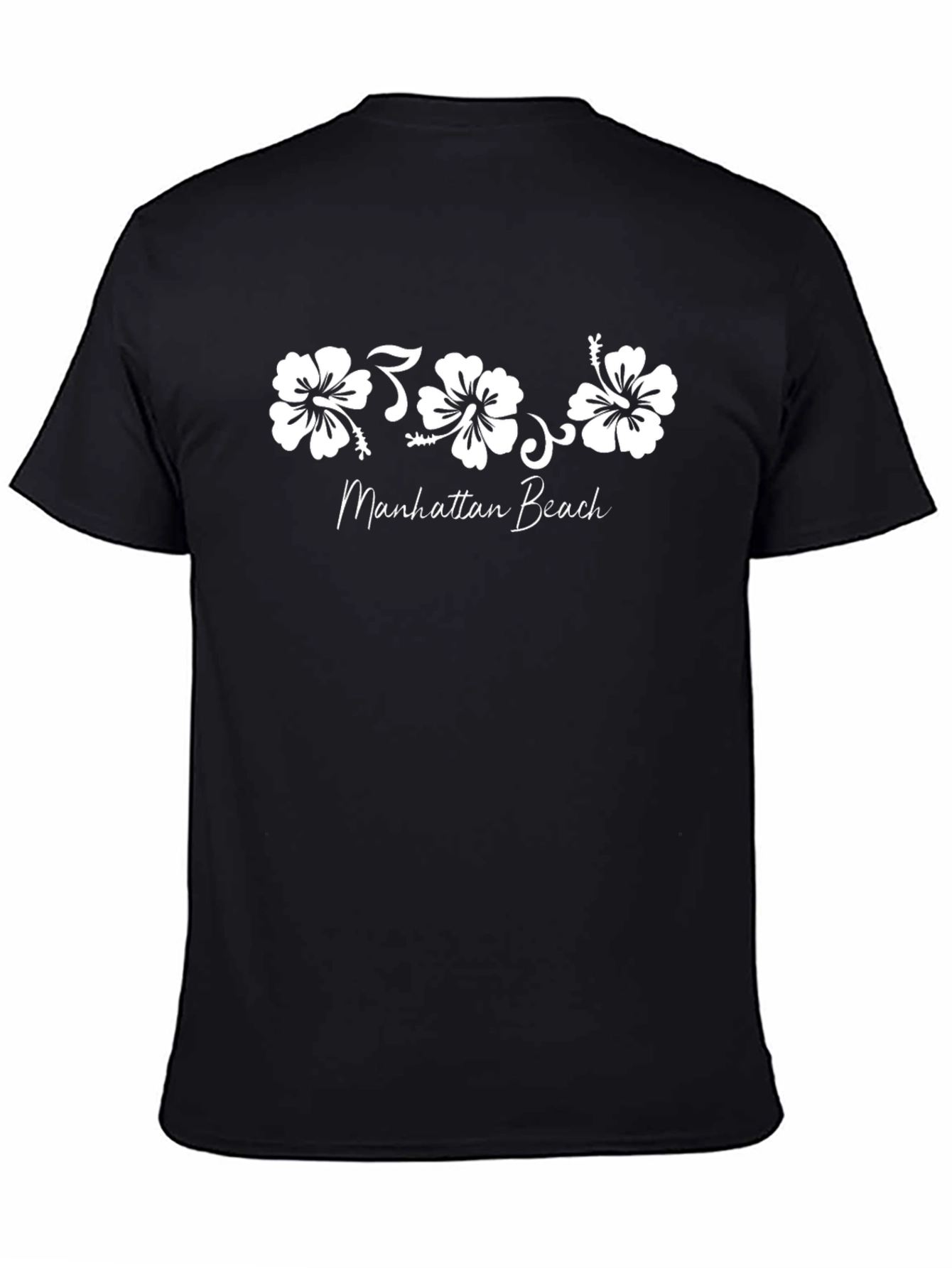 Manhattan Beach Hibiscus Graphic Tee - Black