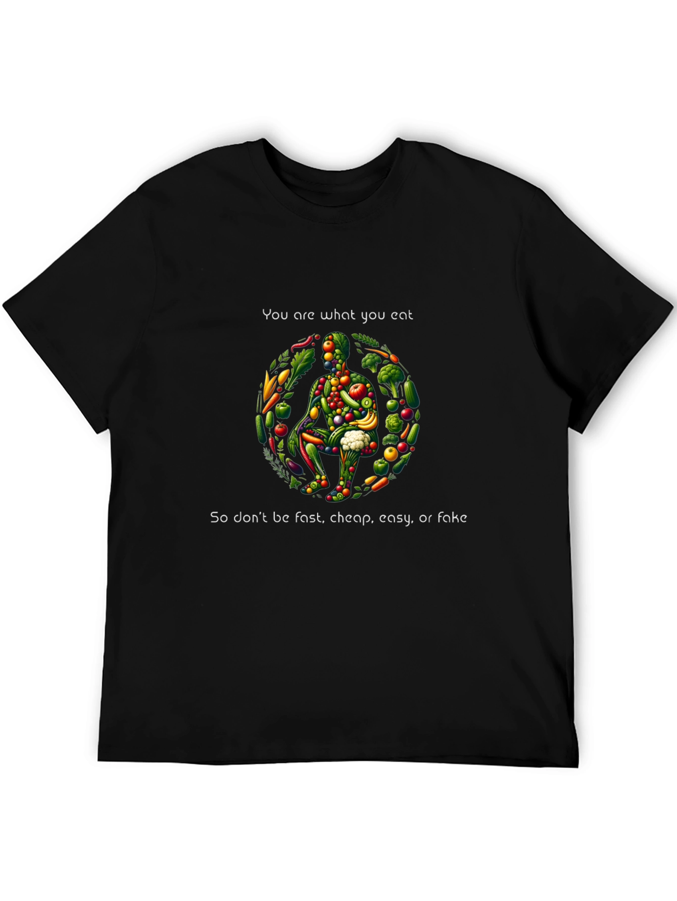 You Are What You Eat Black Graphic Tee