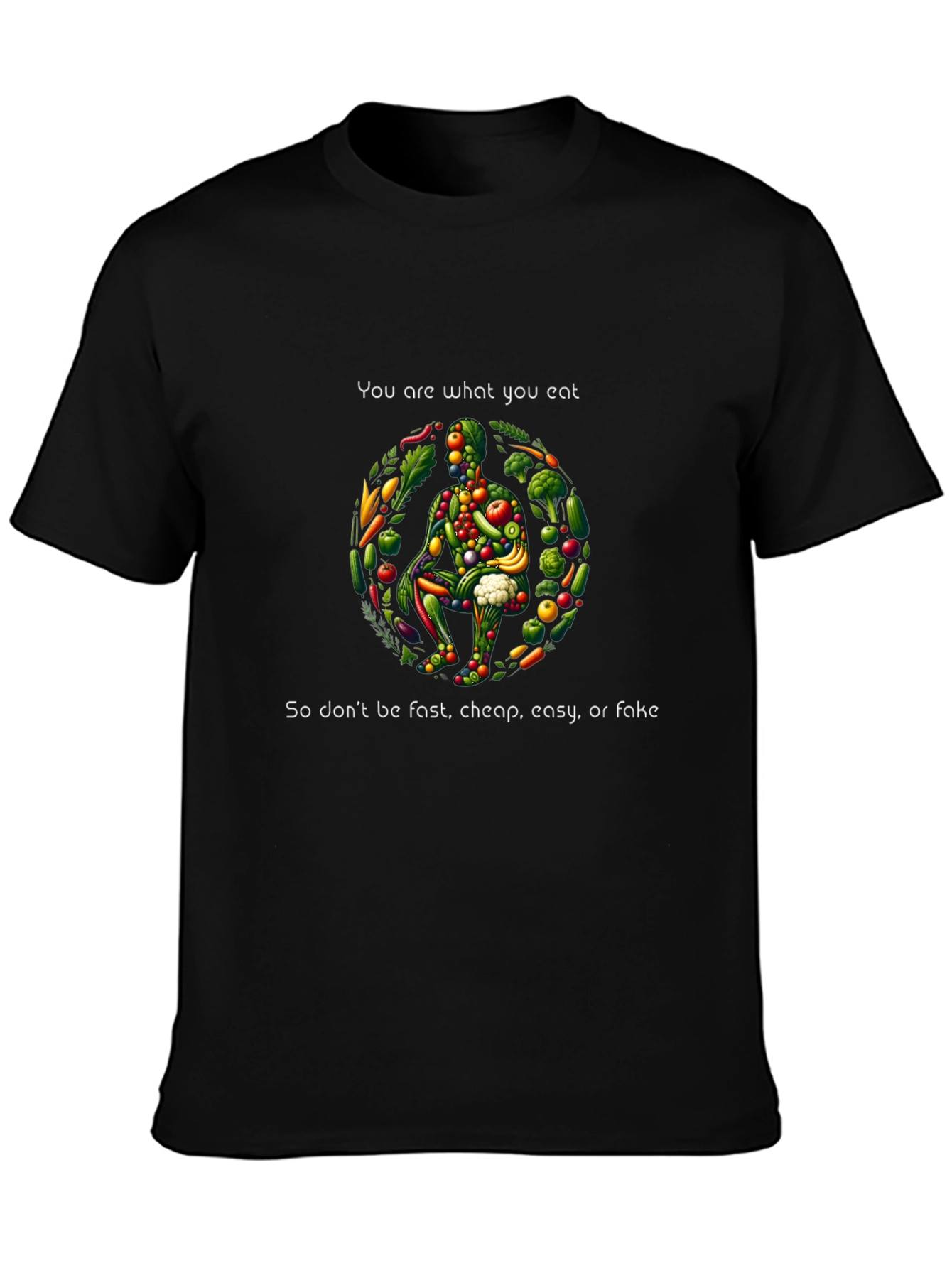 You Are What You Eat Black Graphic Tee