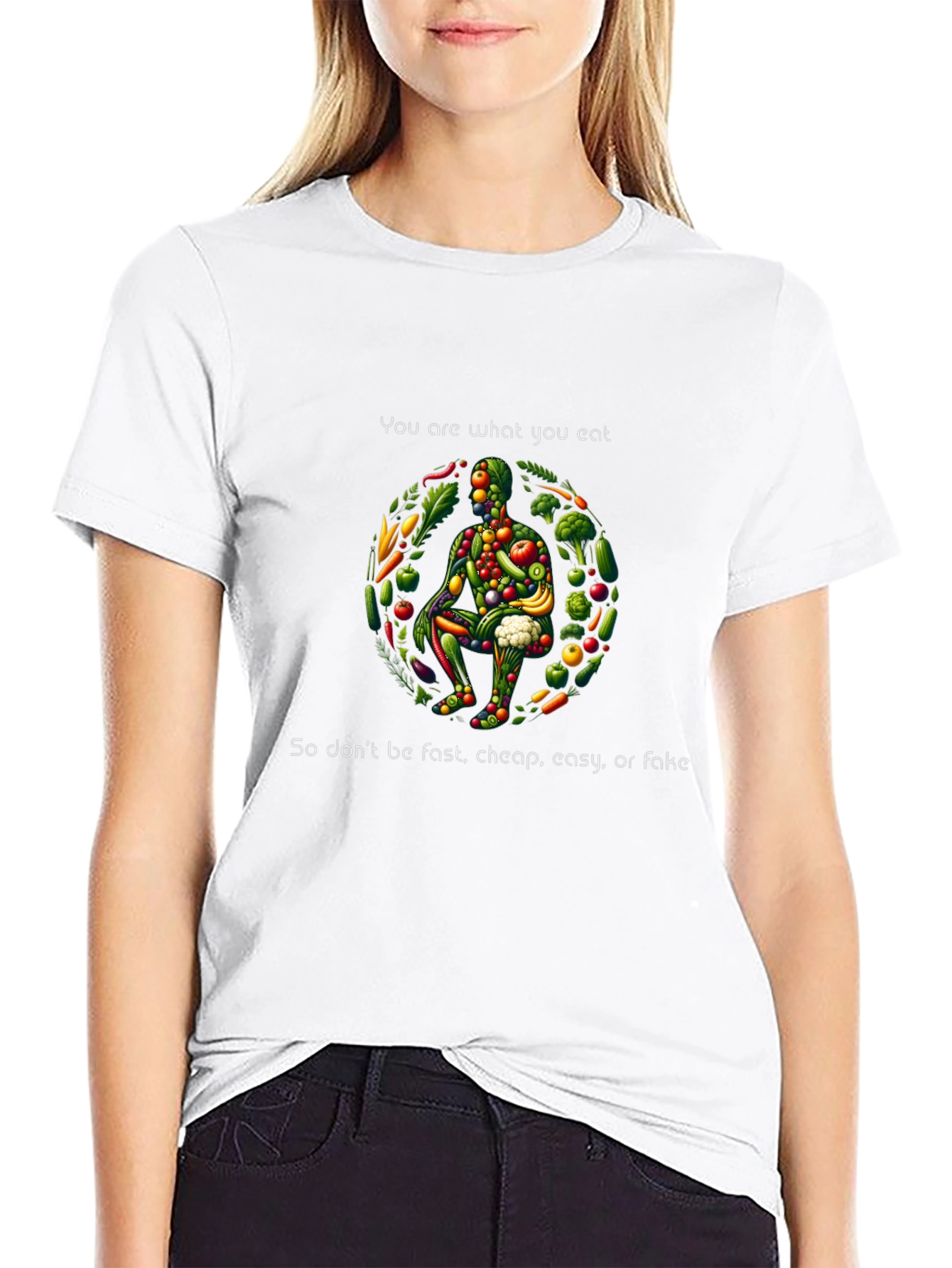 You Are What You Eat Black Graphic Tee