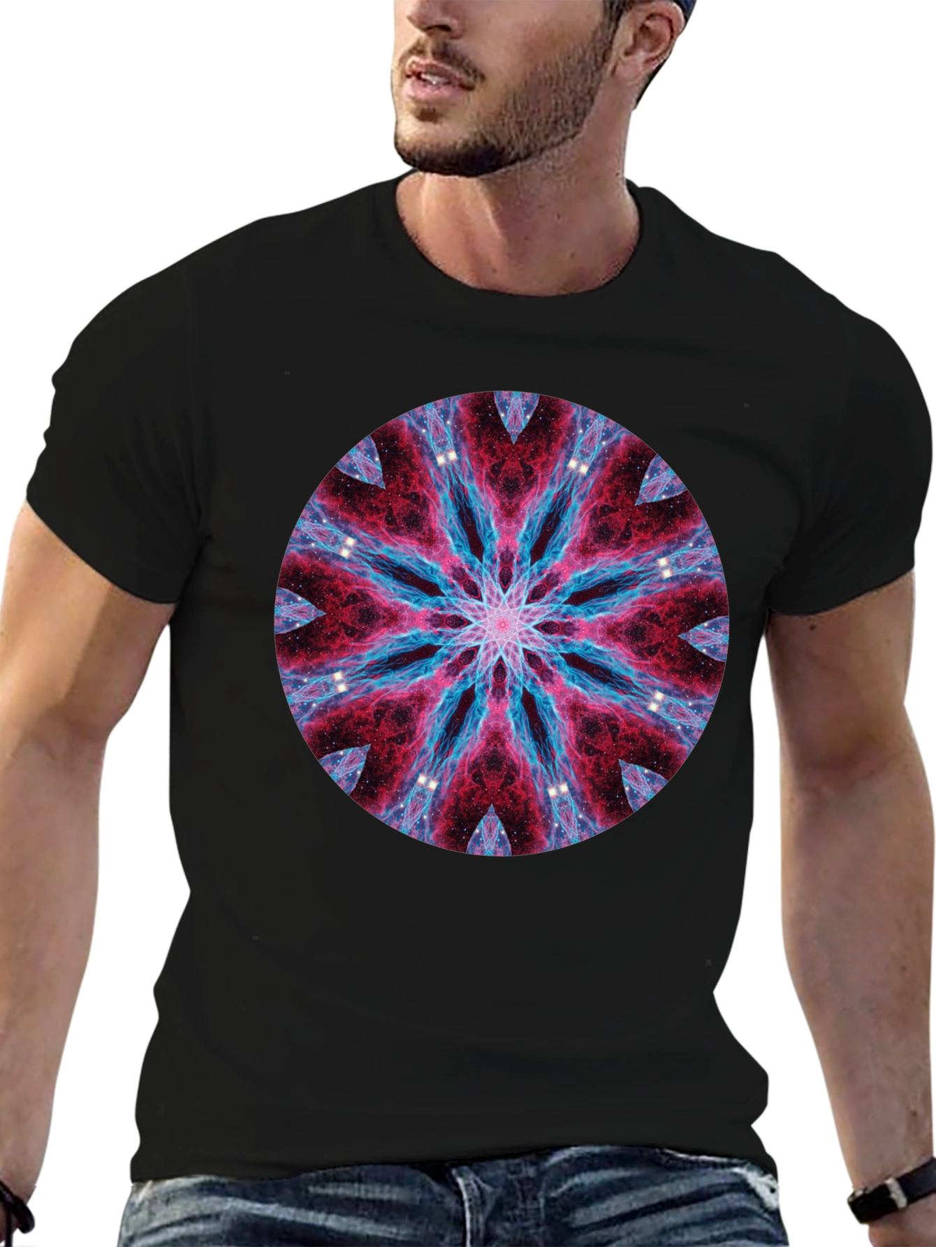 Cosmic Mandala Black T-Shirt