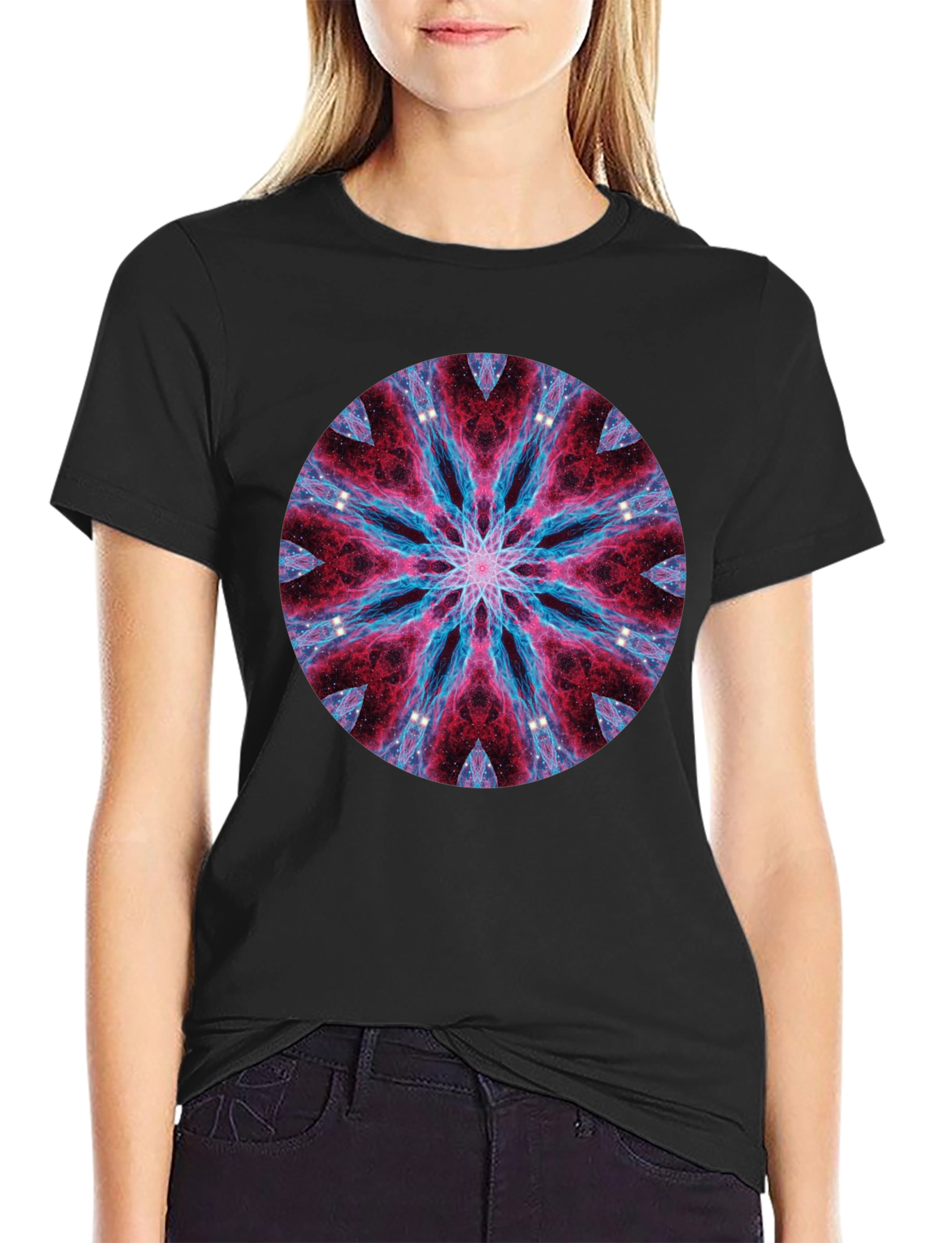 Cosmic Mandala Black T-Shirt