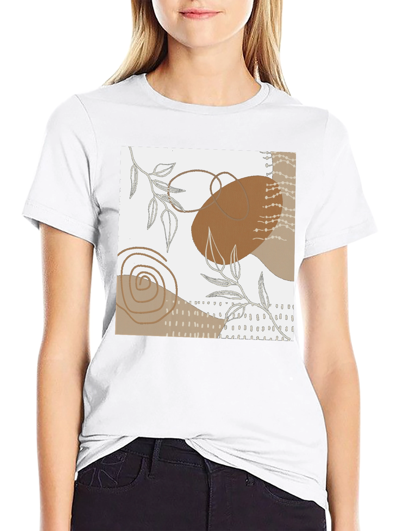 Modern Abstract Art Graphic Tee - Black