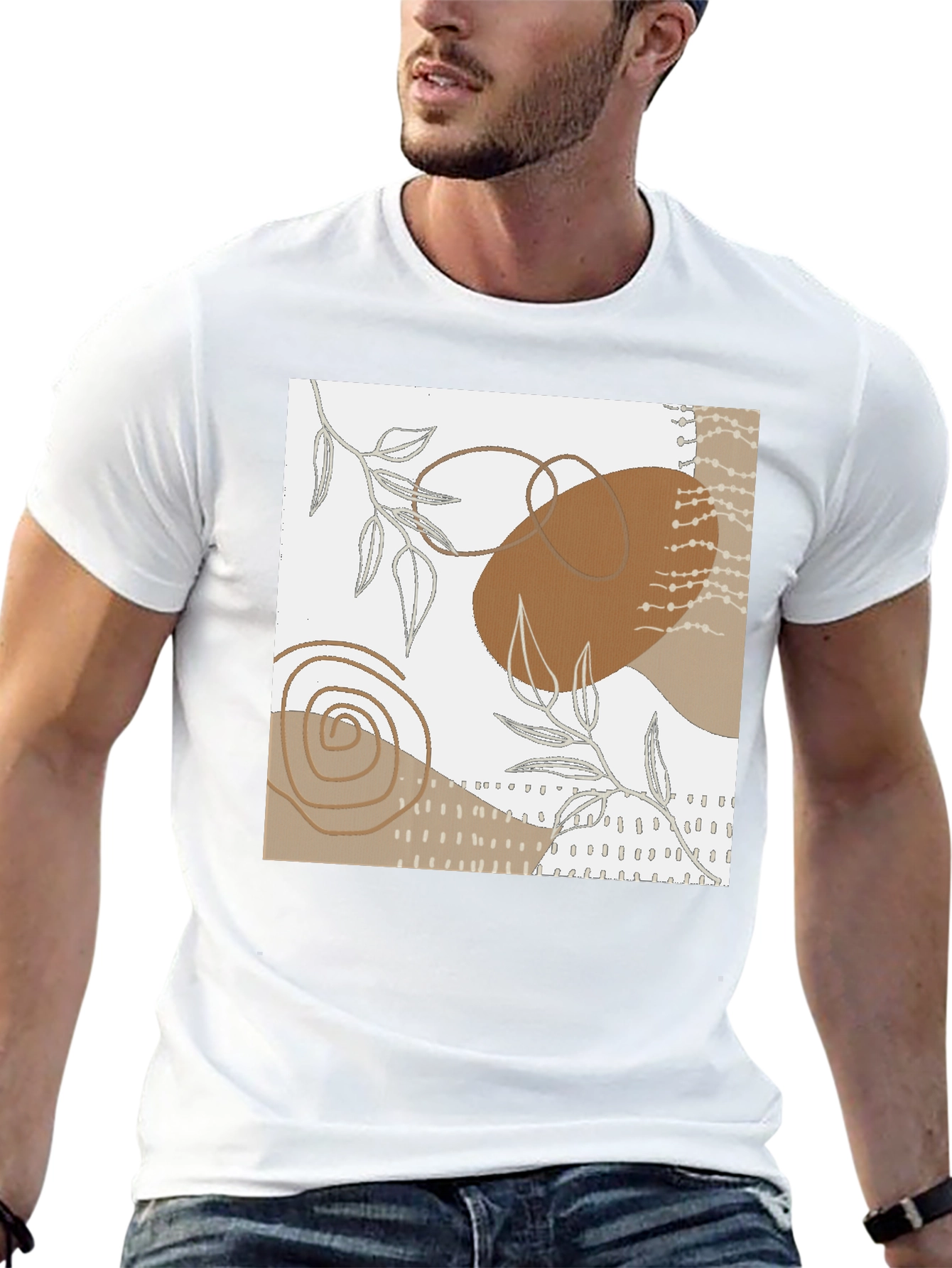 Modern Abstract Art Graphic Tee - Black