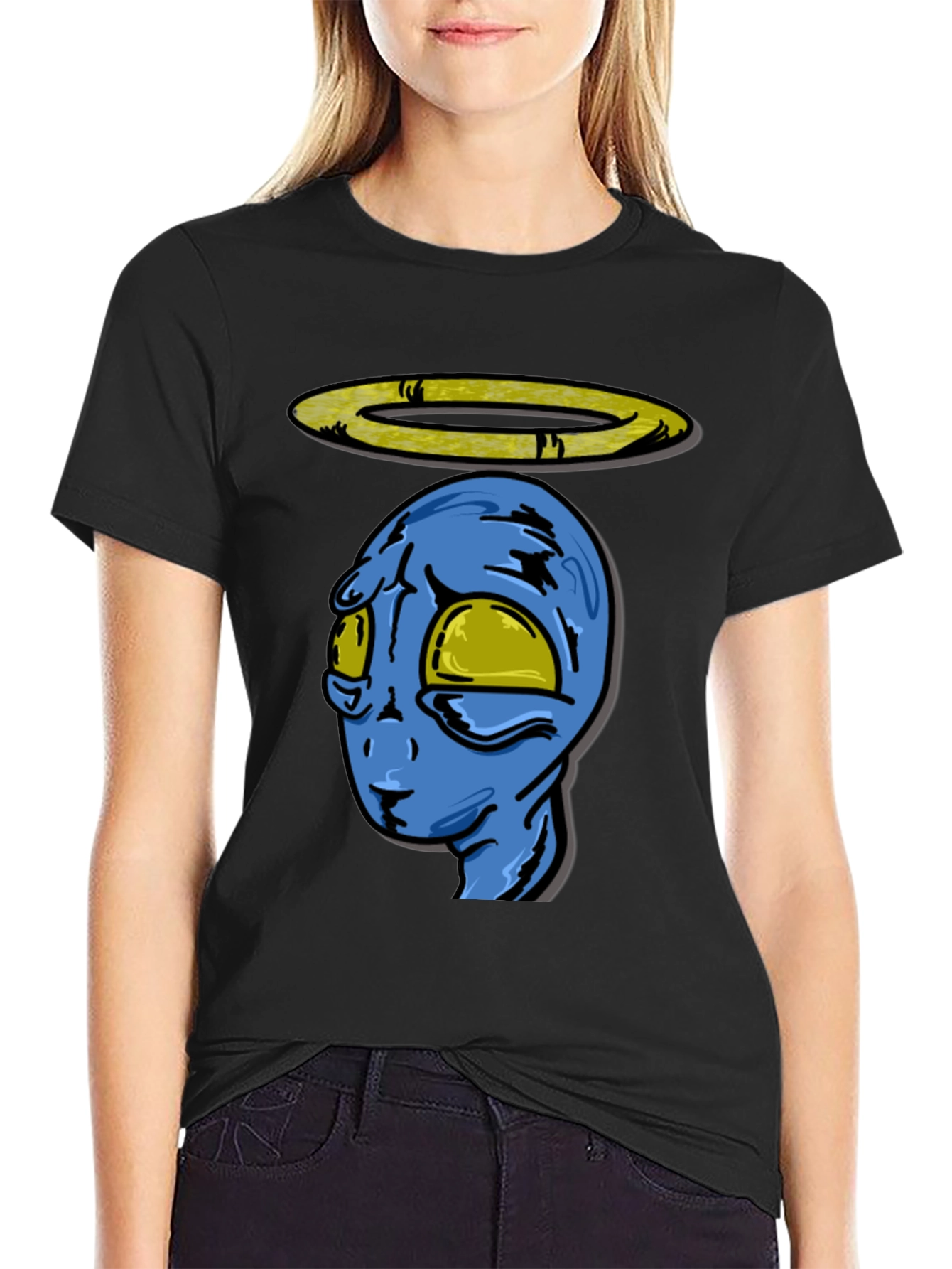 Alien with Halo Graphic T-Shirt