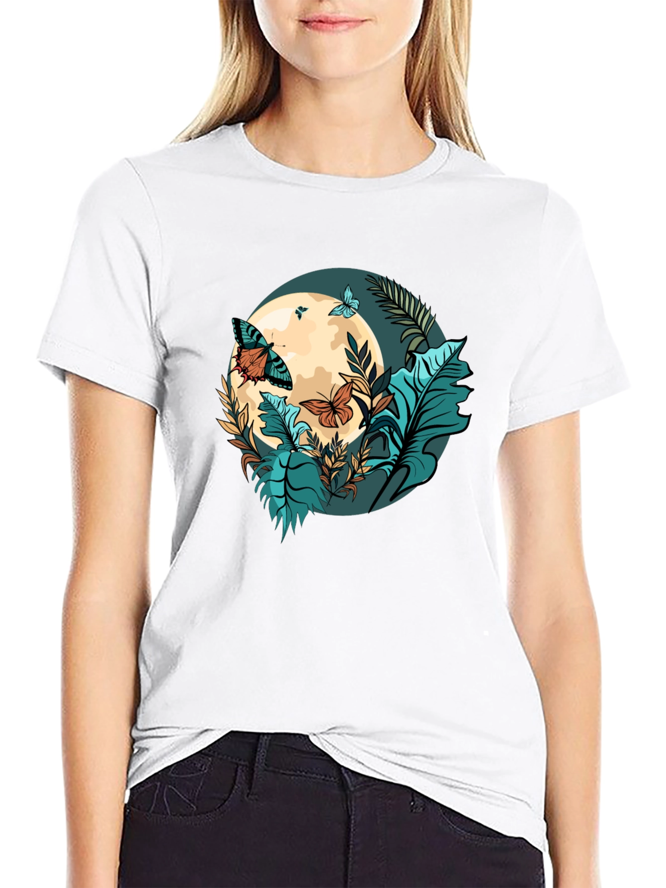 Butterfly Moon Graphic T-Shirt