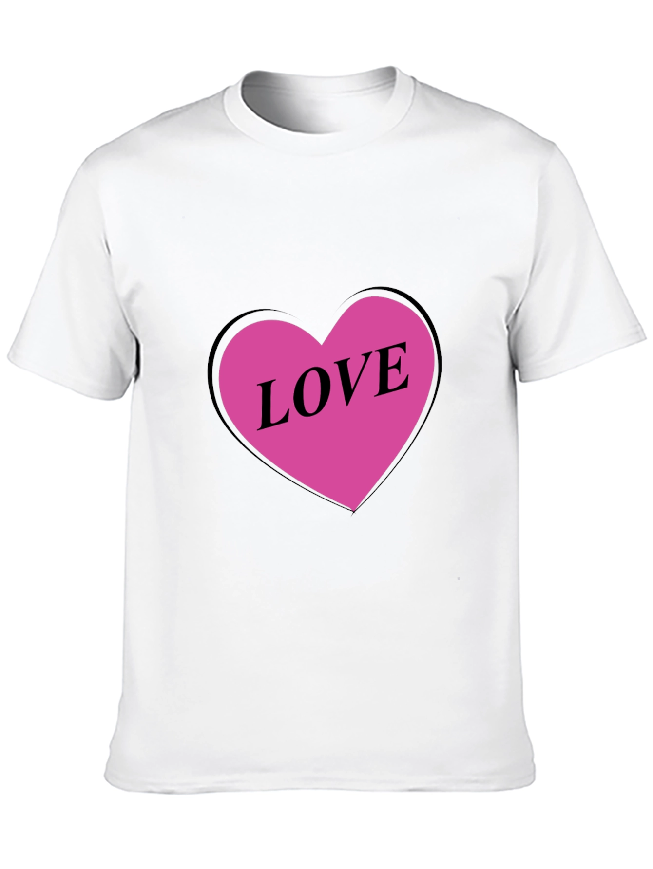 Love Heart Graphic Black T-Shirt