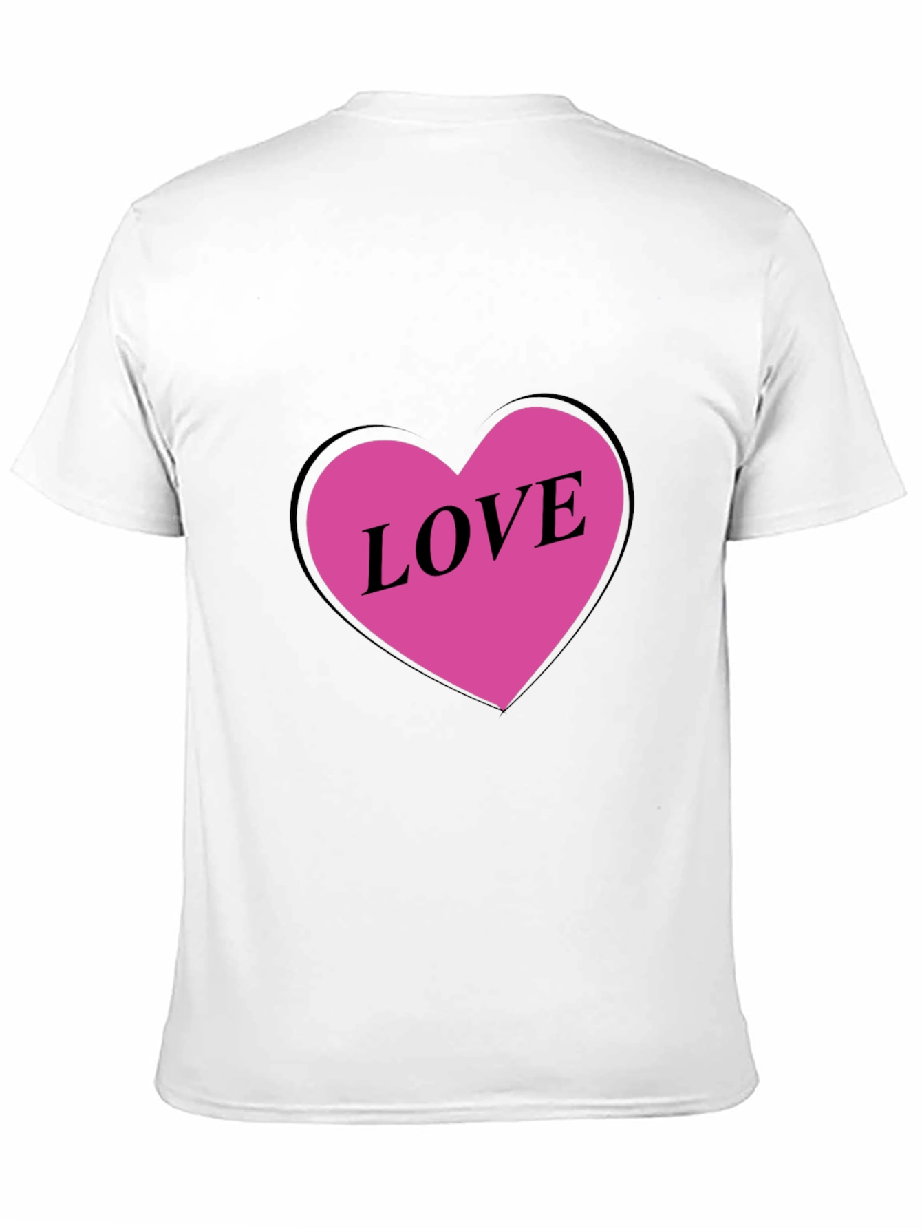 Love Heart Graphic Black T-Shirt