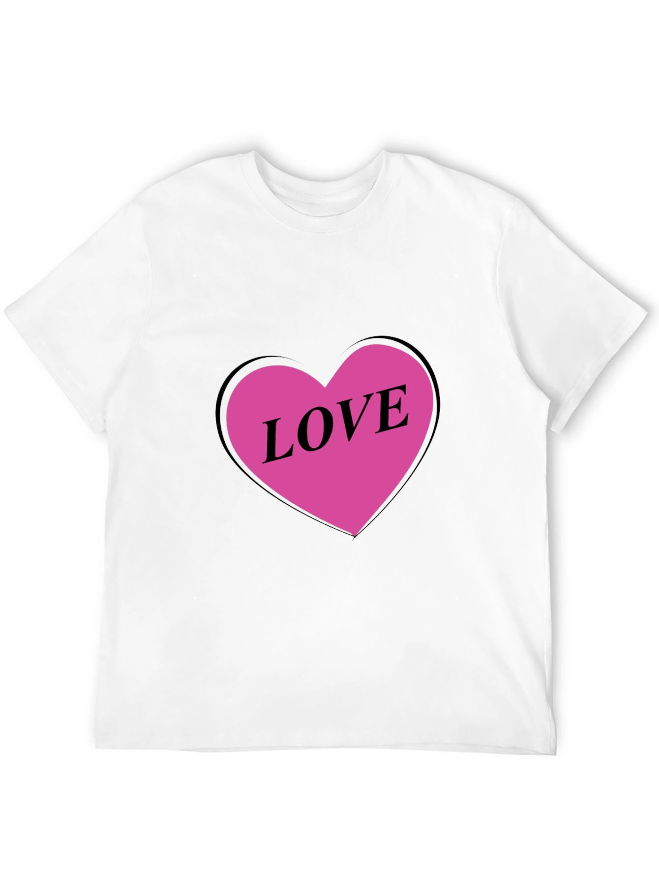 Love Heart Graphic Black T-Shirt