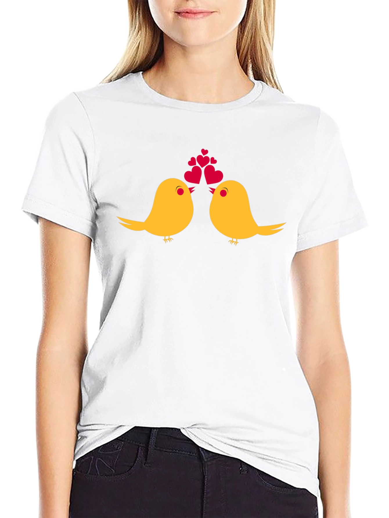 Birds in Love Graphic Tee - Black