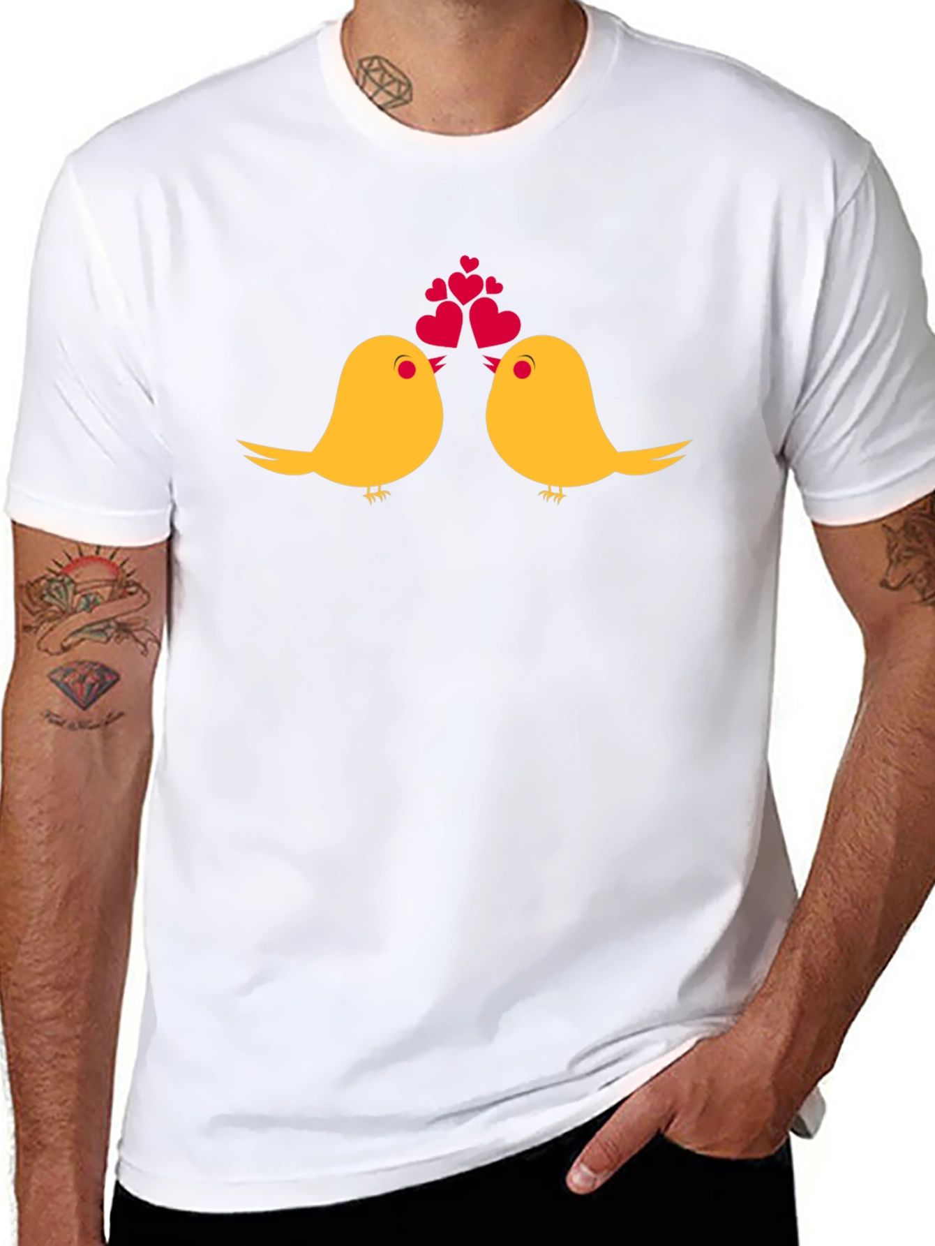Birds in Love Graphic Tee - Black