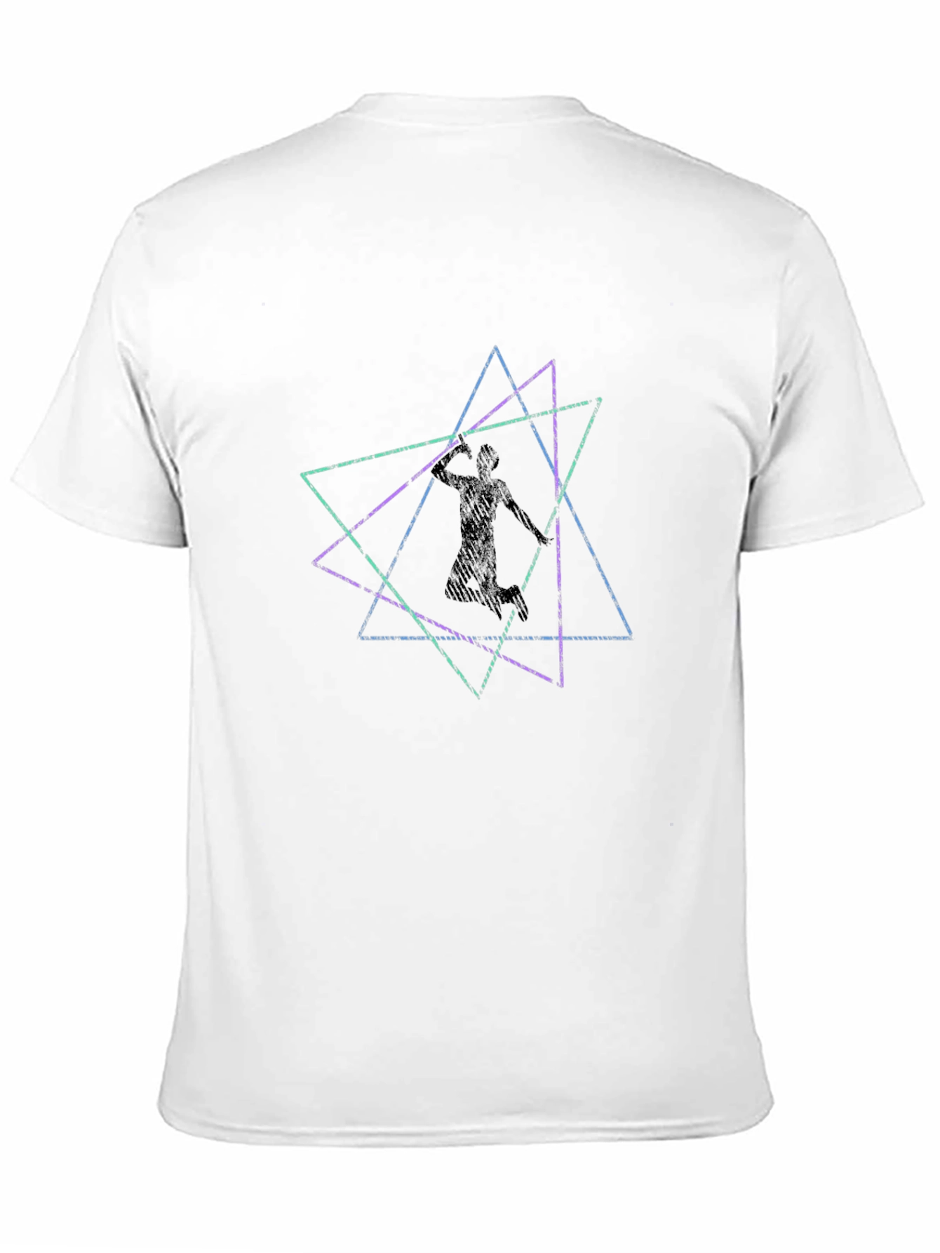 Geometric Athlete Graphic Black Tee