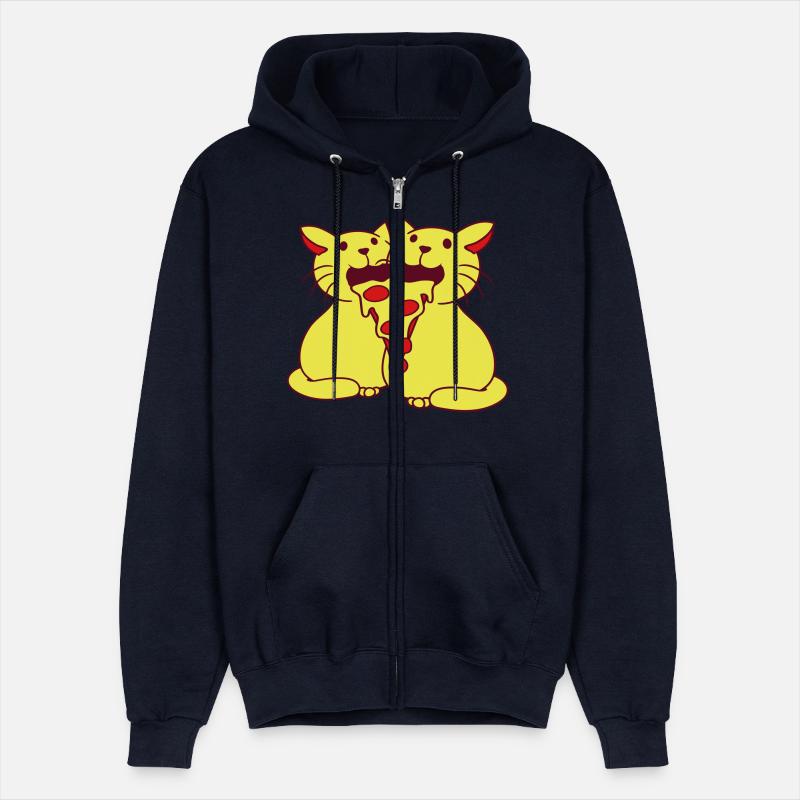 2 Cats Food Salami Pizza Fast Food Fun Hunger Team