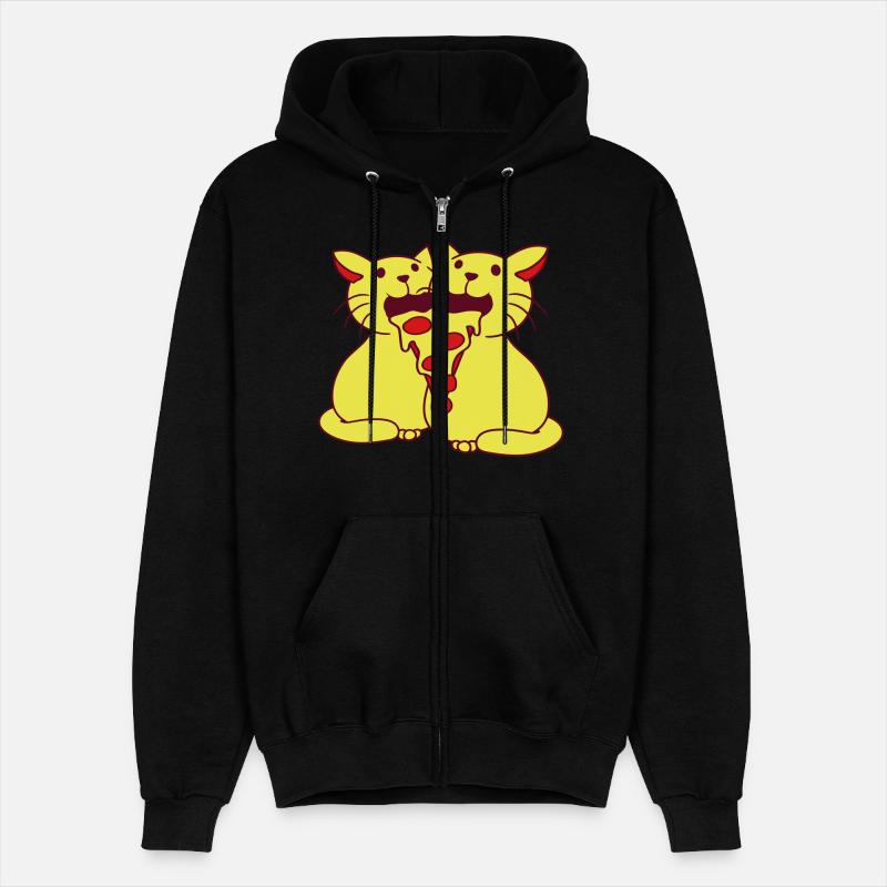 2 Cats Food Salami Pizza Fast Food Fun Hunger Team