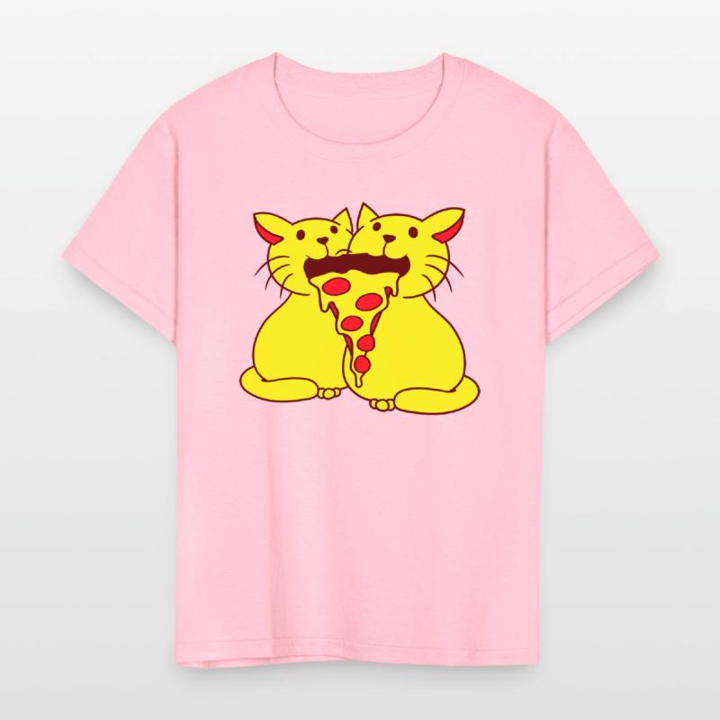 2 Cats Food Salami Pizza Fast Food Fun Hunger Team