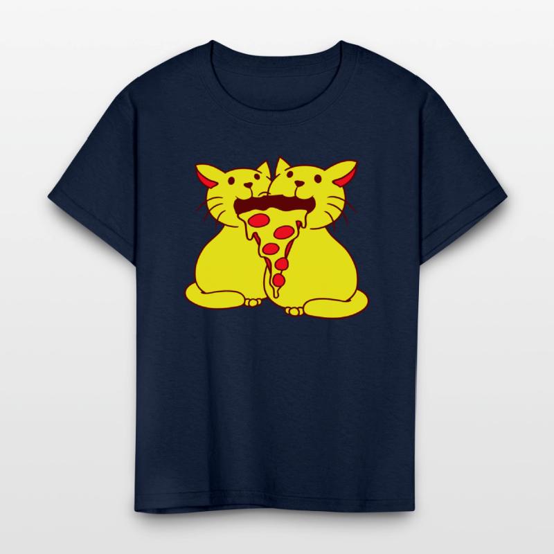 2 Cats Food Salami Pizza Fast Food Fun Hunger Team