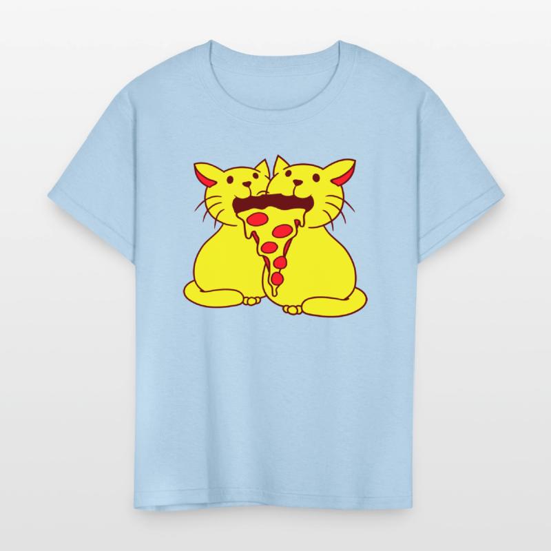 2 Cats Food Salami Pizza Fast Food Fun Hunger Team