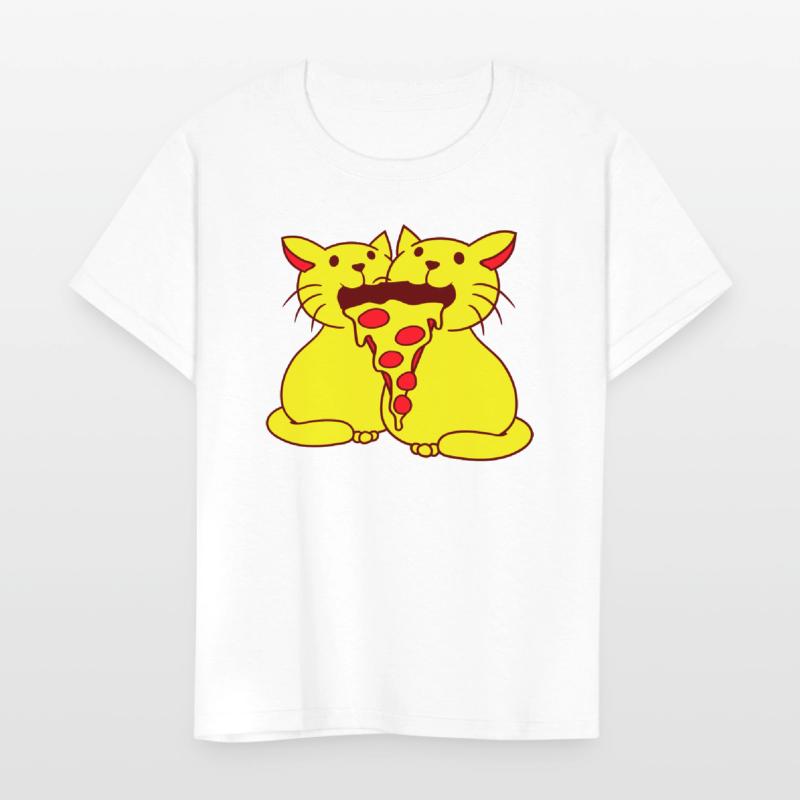 2 Cats Food Salami Pizza Fast Food Fun Hunger Team