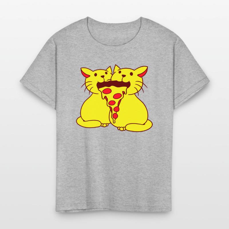 2 Cats Food Salami Pizza Fast Food Fun Hunger Team
