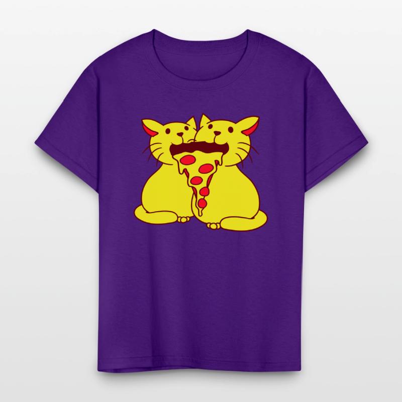 2 Cats Food Salami Pizza Fast Food Fun Hunger Team