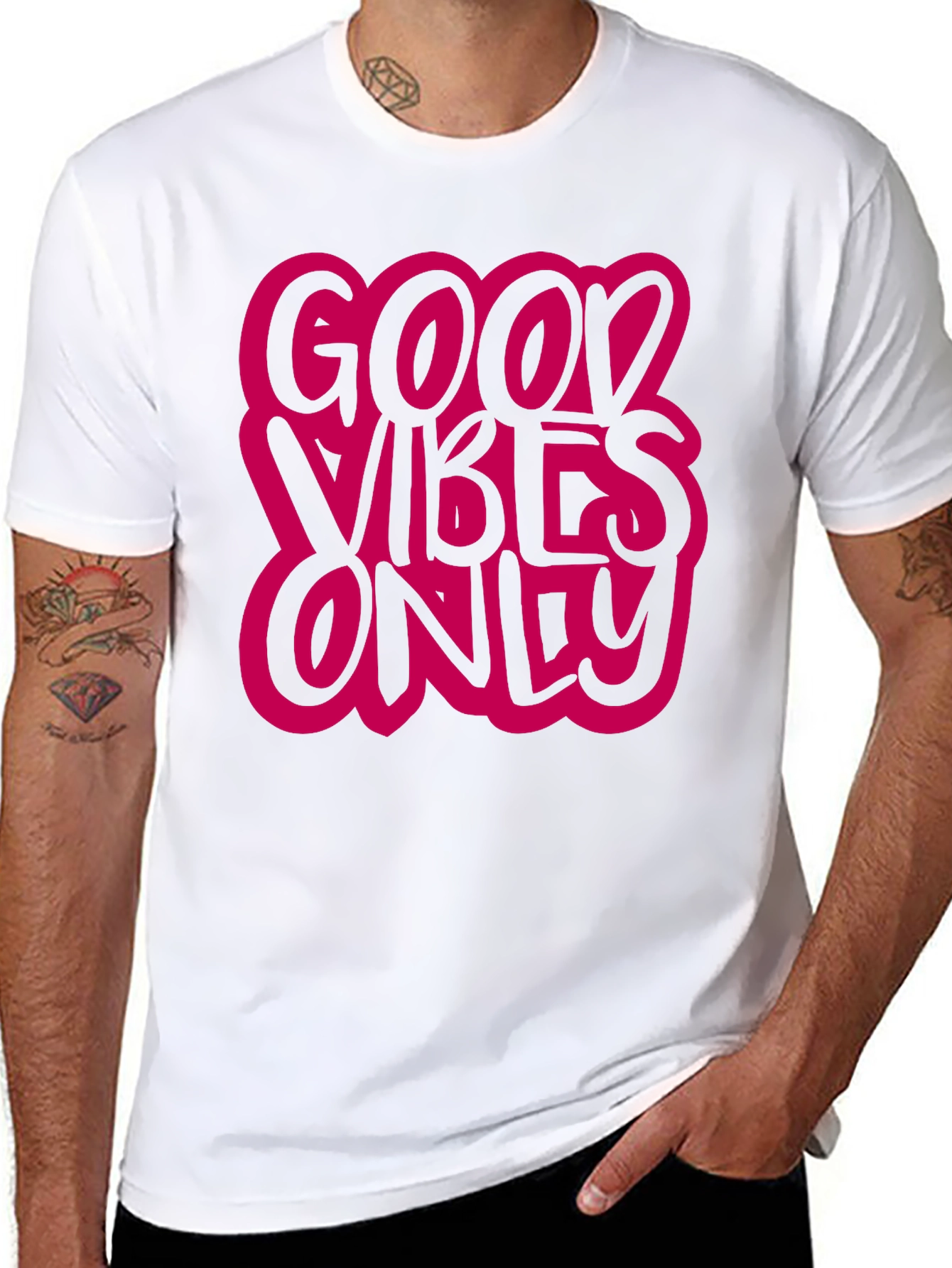 Good Vibes Only Graphic Tee - Black Casual T-Shirt