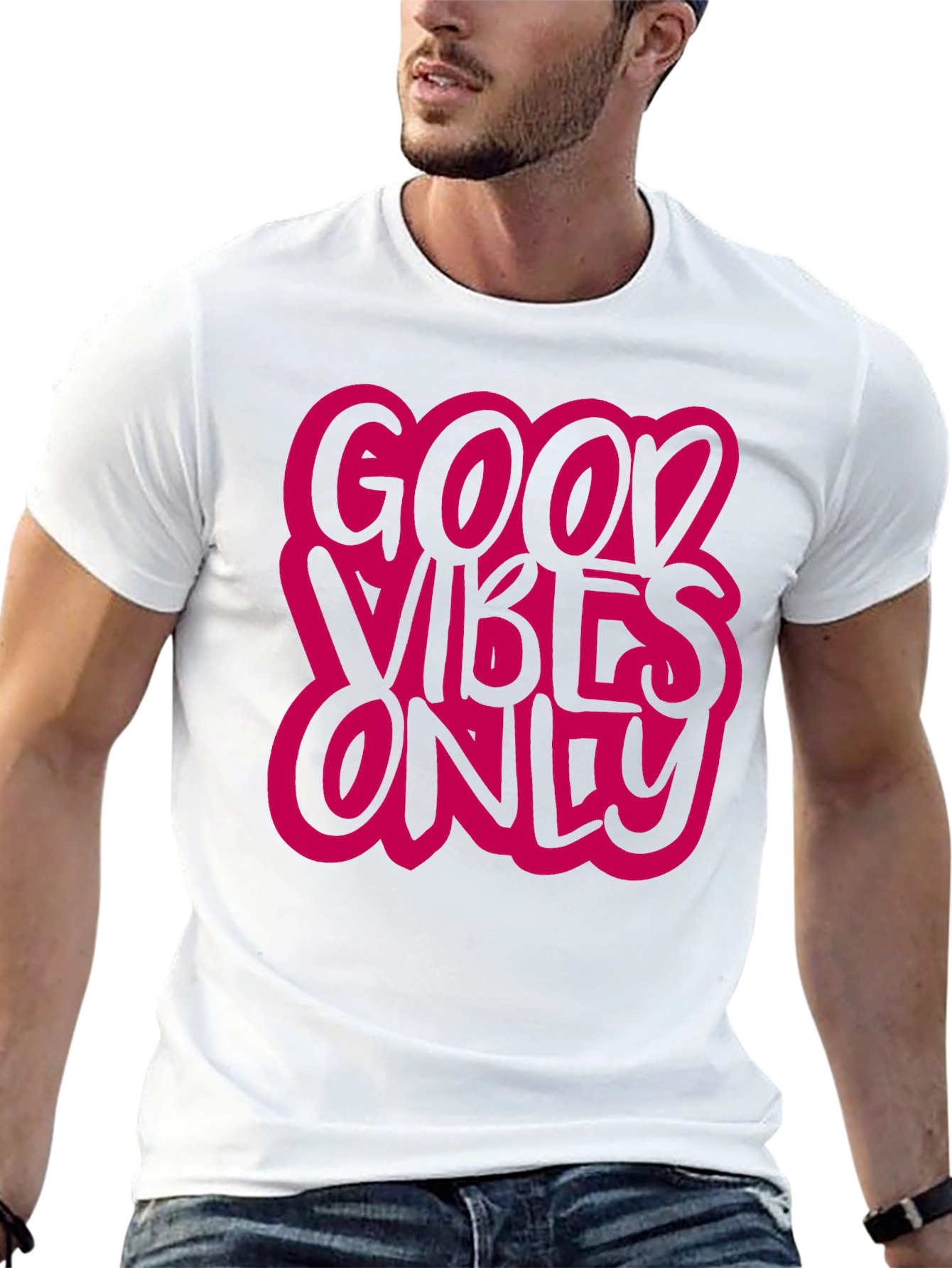 Good Vibes Only Graphic Tee - Black Casual T-Shirt